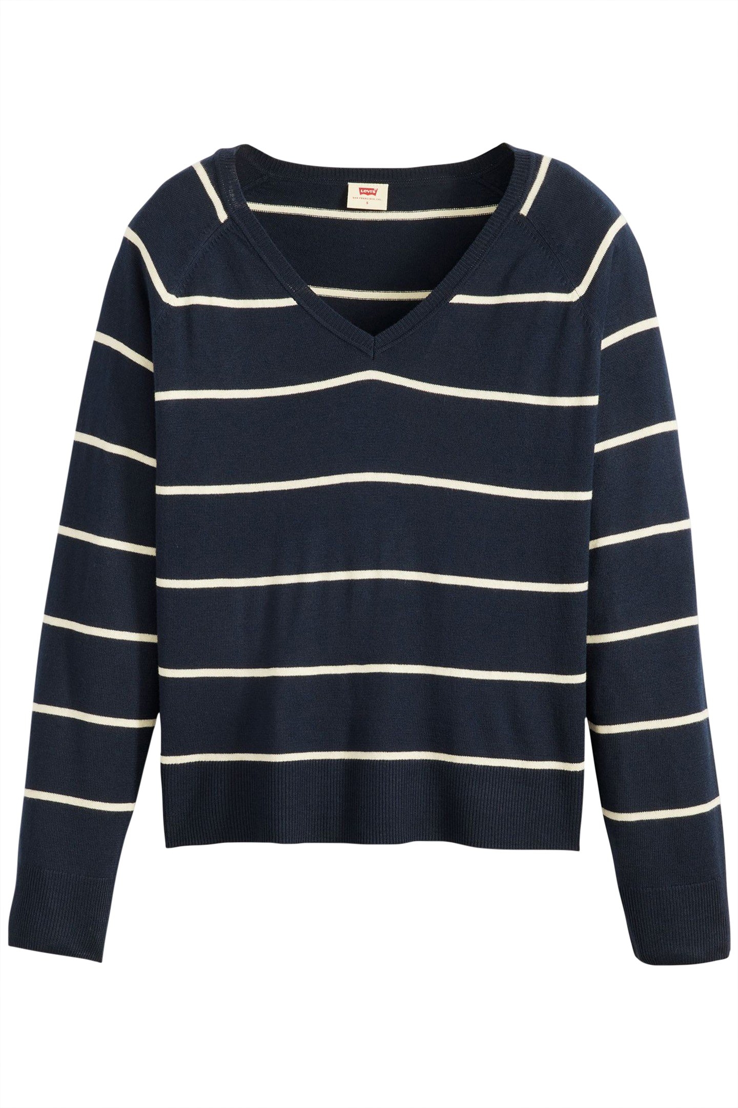 PETAL VNECK SWEATER STEPHANIE STRIPE NAVY 3