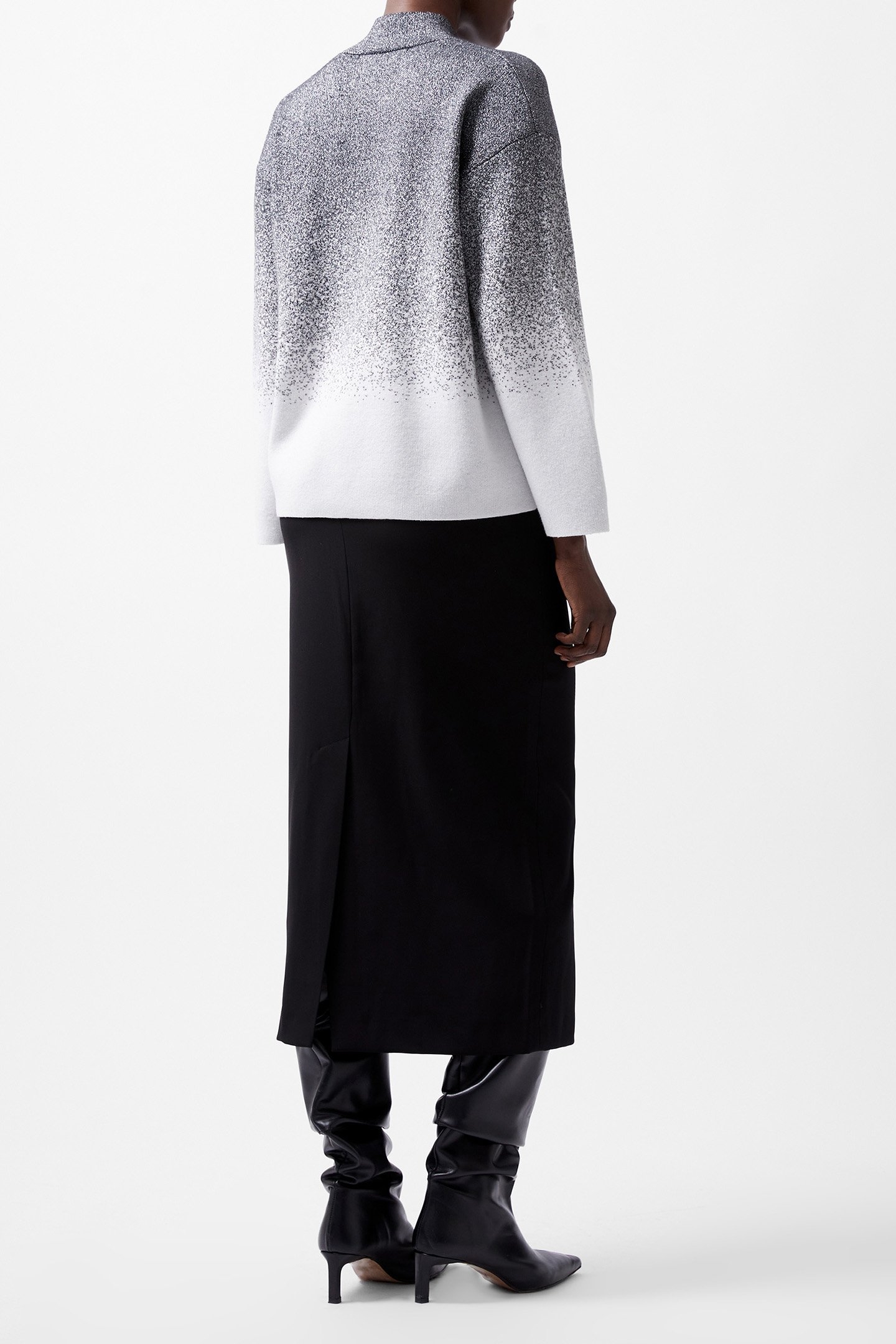 KDAY GRADIENT LS JUMPER BLACKOUT/LINEN WHITE 3