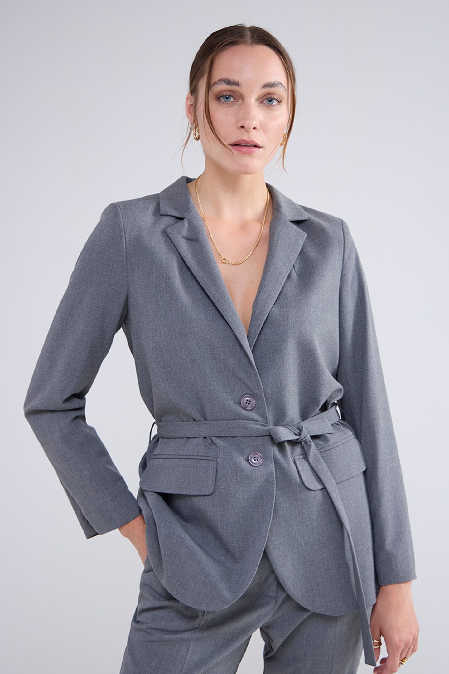 BLAZER VISCOSE BLEND STRETCH GREYS 1