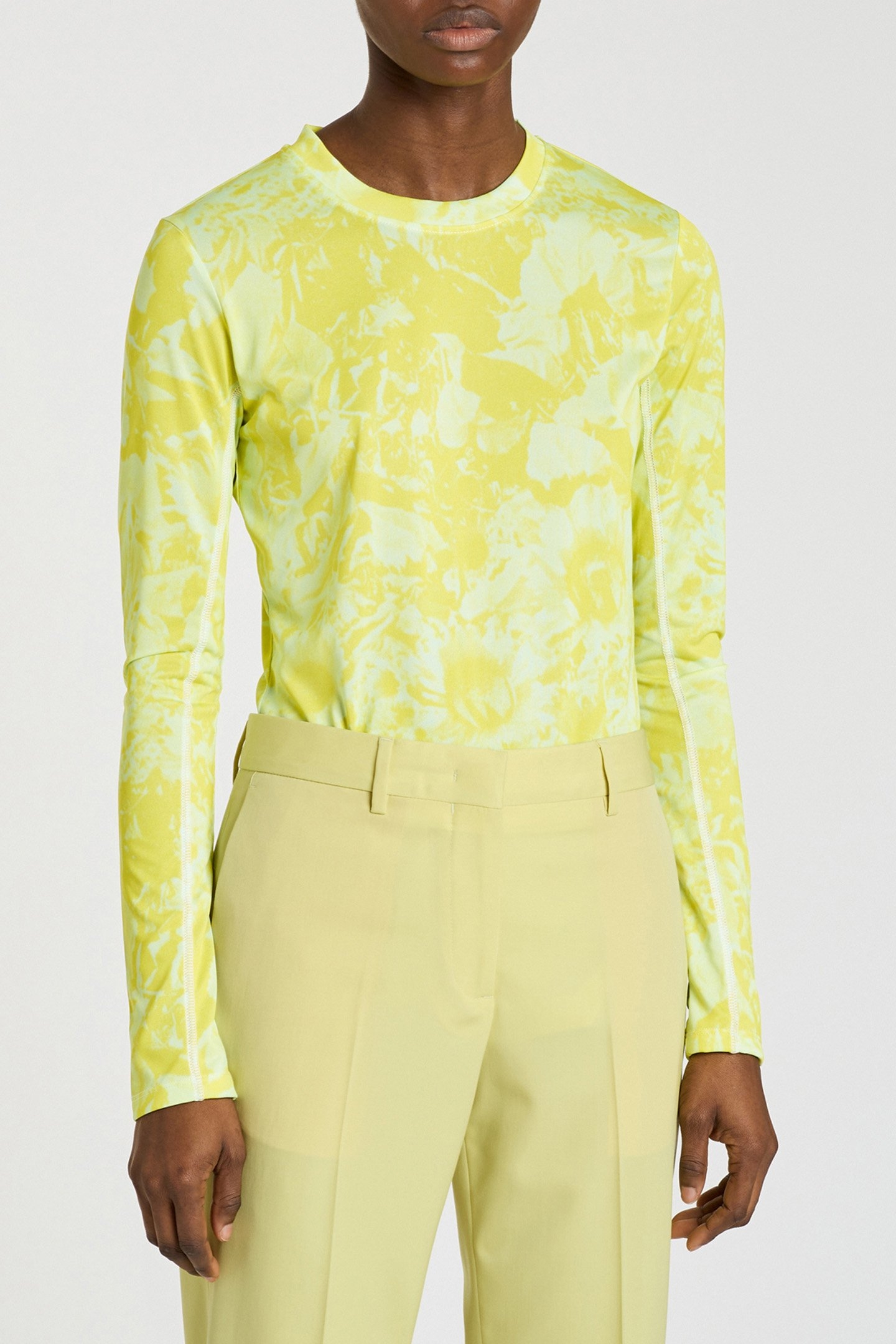 WOMENS PRINTED TOP LEMON YELLOW 1