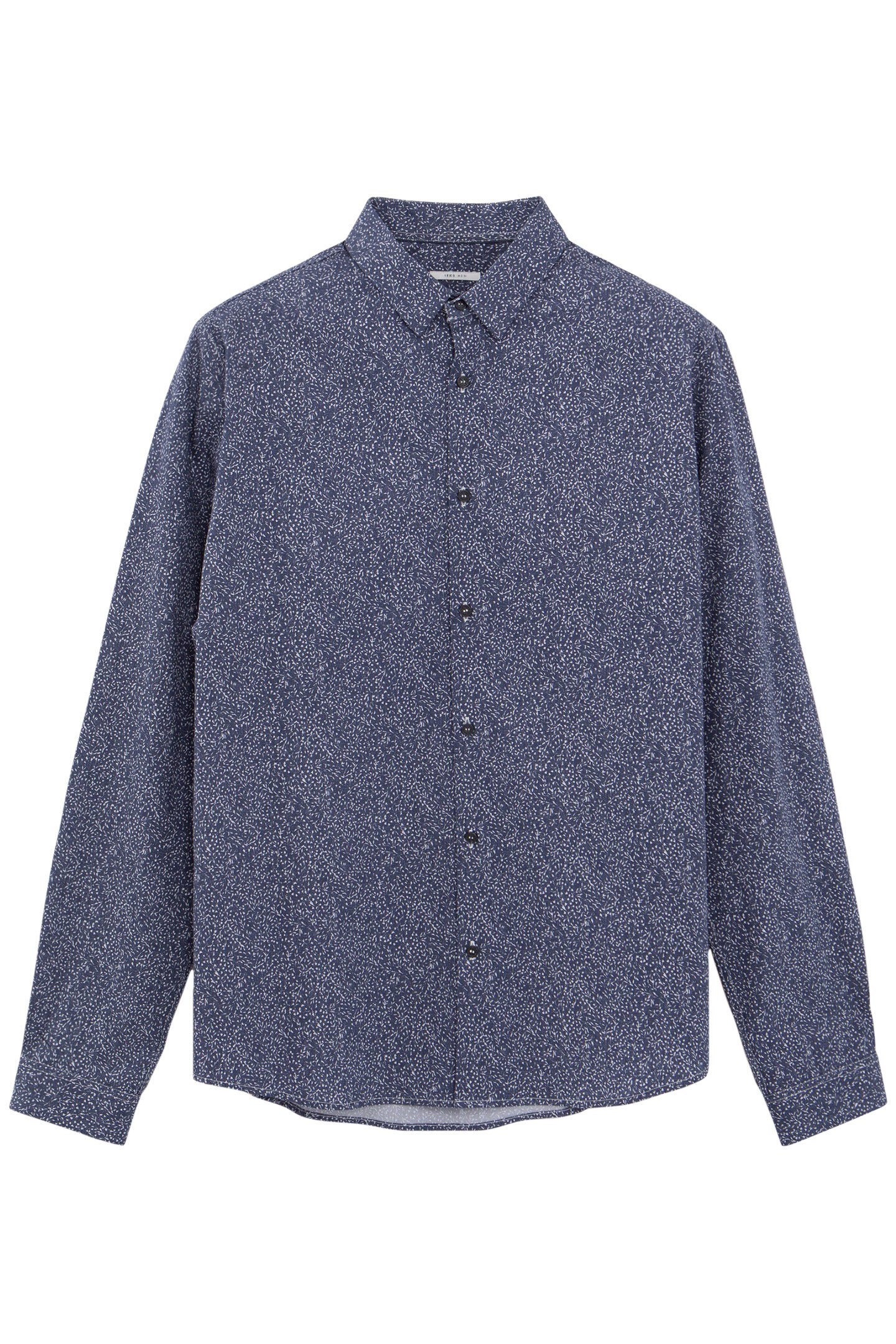 MINIMALIST PRINTED NAVY SLIM SHIRT 4