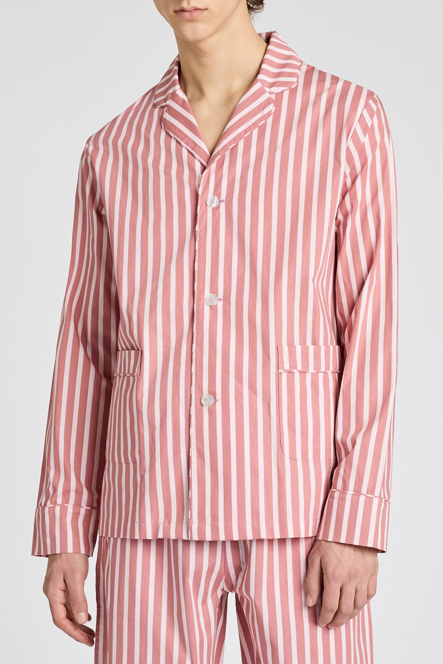 UNISEX PJ TOP L/SLV BRICK RED 1