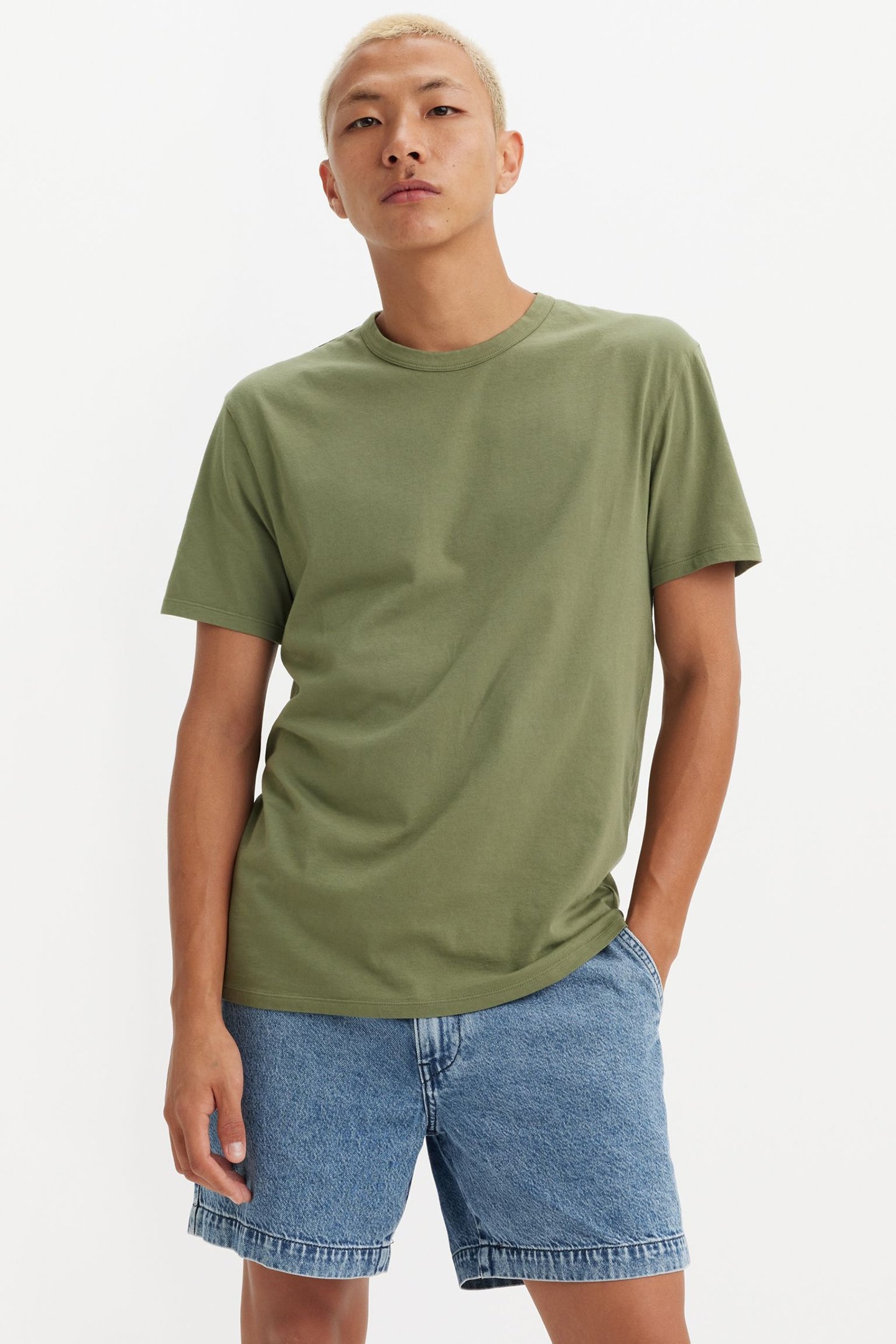 PREMIUM SLIM FIT TEE GARMENT DYE MOSS OLIVE 4