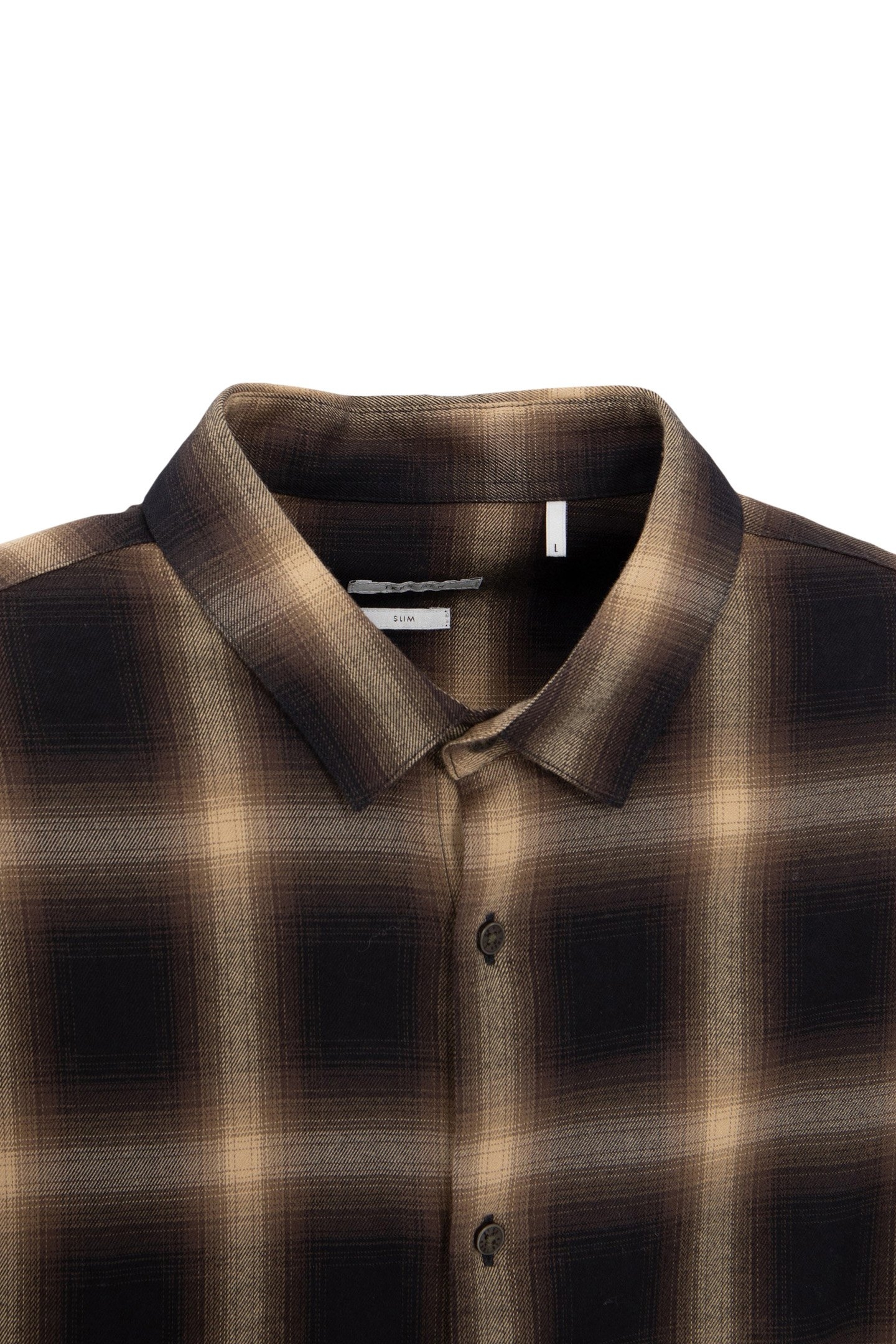 SHIRT REGULAR DARK KHAKI CHECK PATTERN HOMME 5