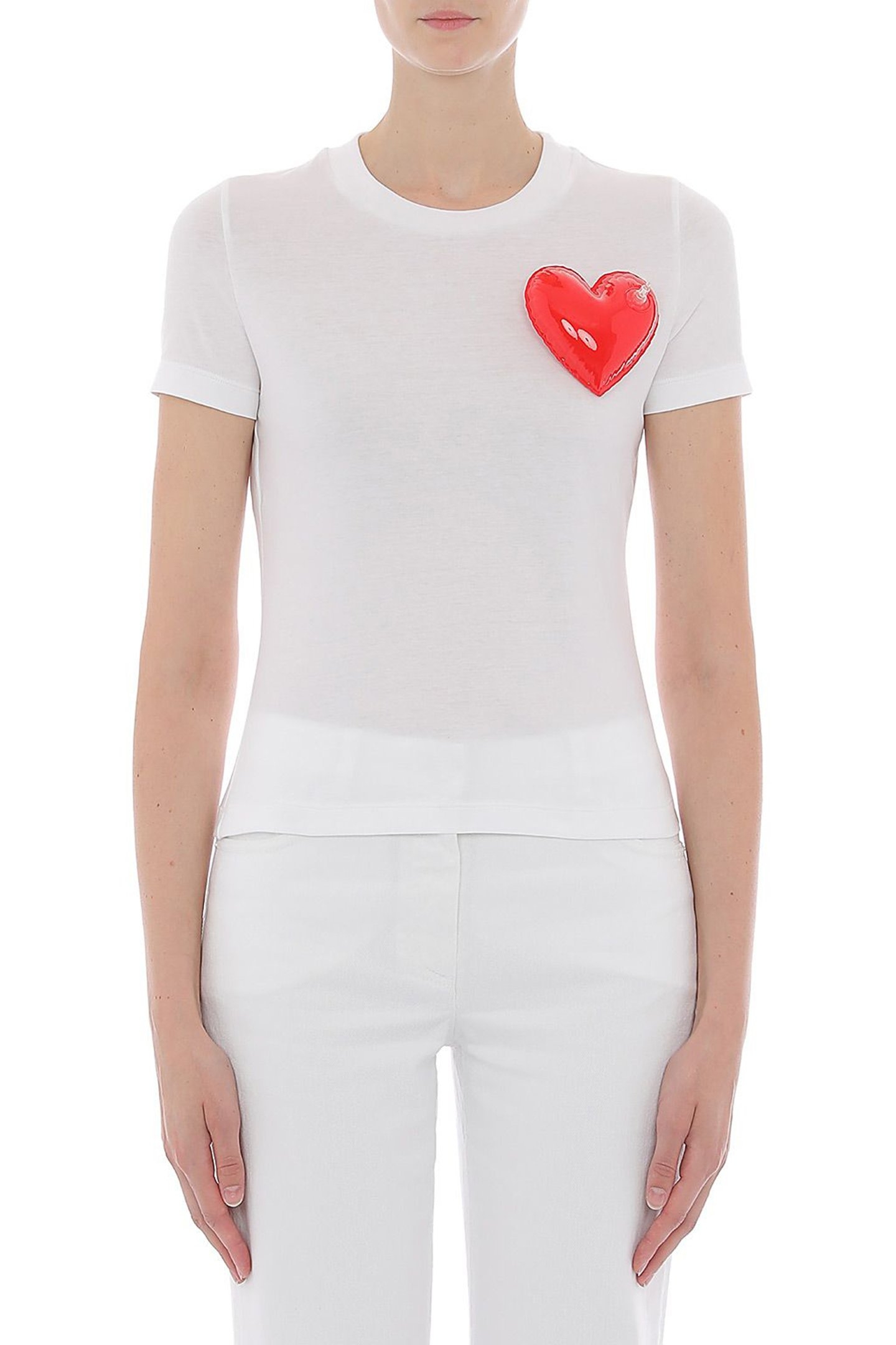 INFLATABLE HEART ORGANIC JERSEY T-SHIRT WHITE 1