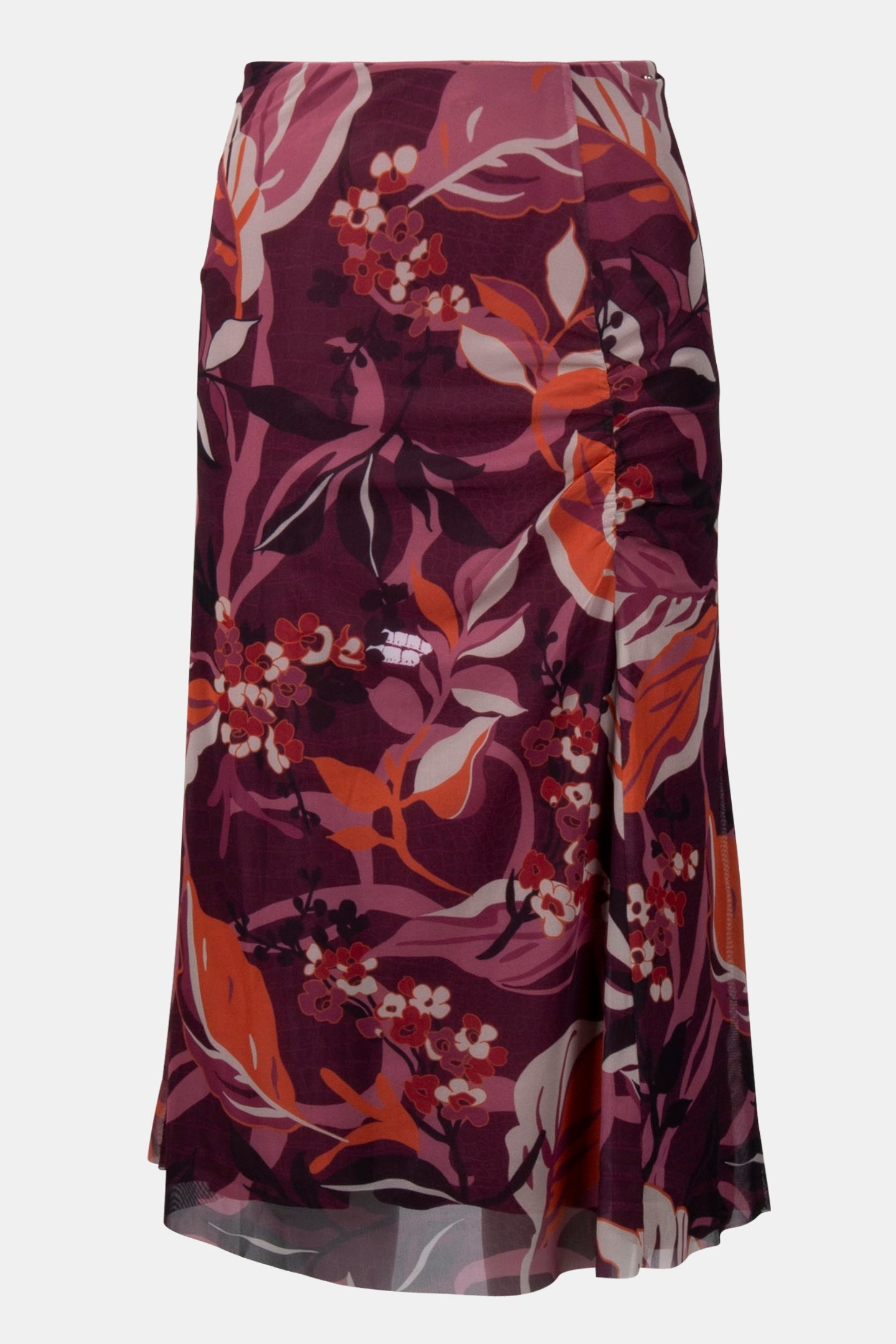 SKIRT MESH LEAVES PRINT PURPLES 3