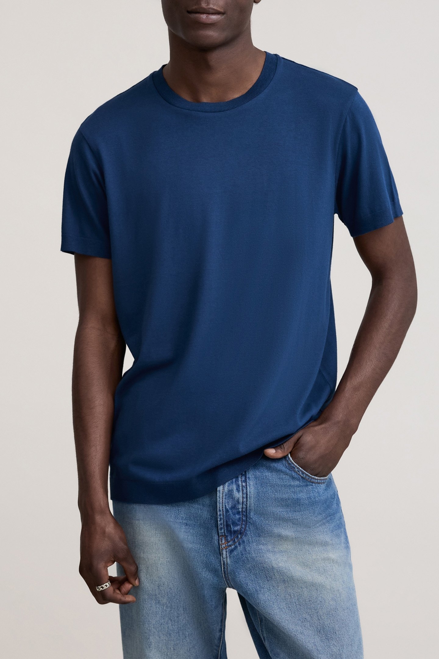 COBALT MIX COTTON MODAL T-SHIRT 1