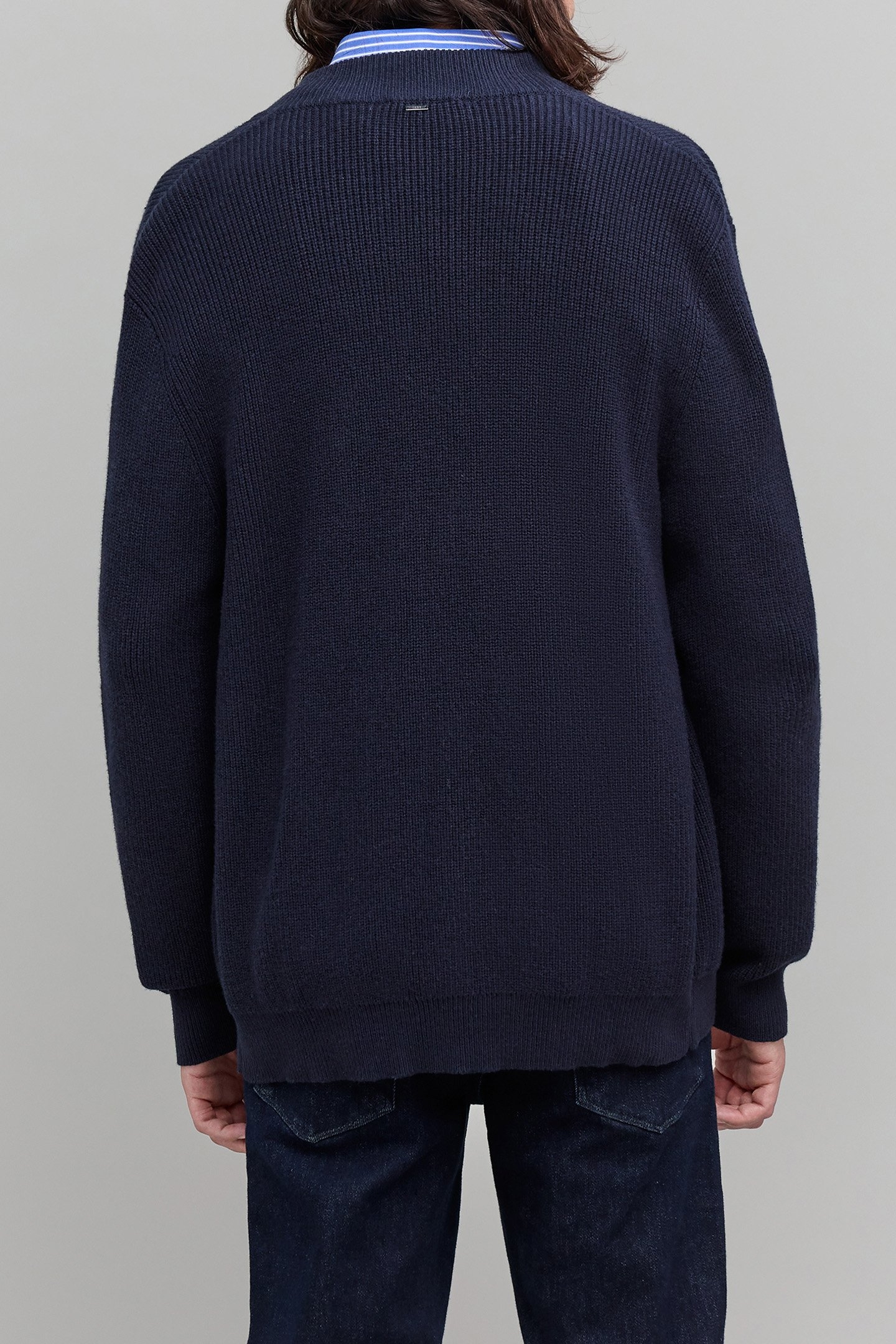 NAVY KNIT CARDIGAN WITH ZIP 2