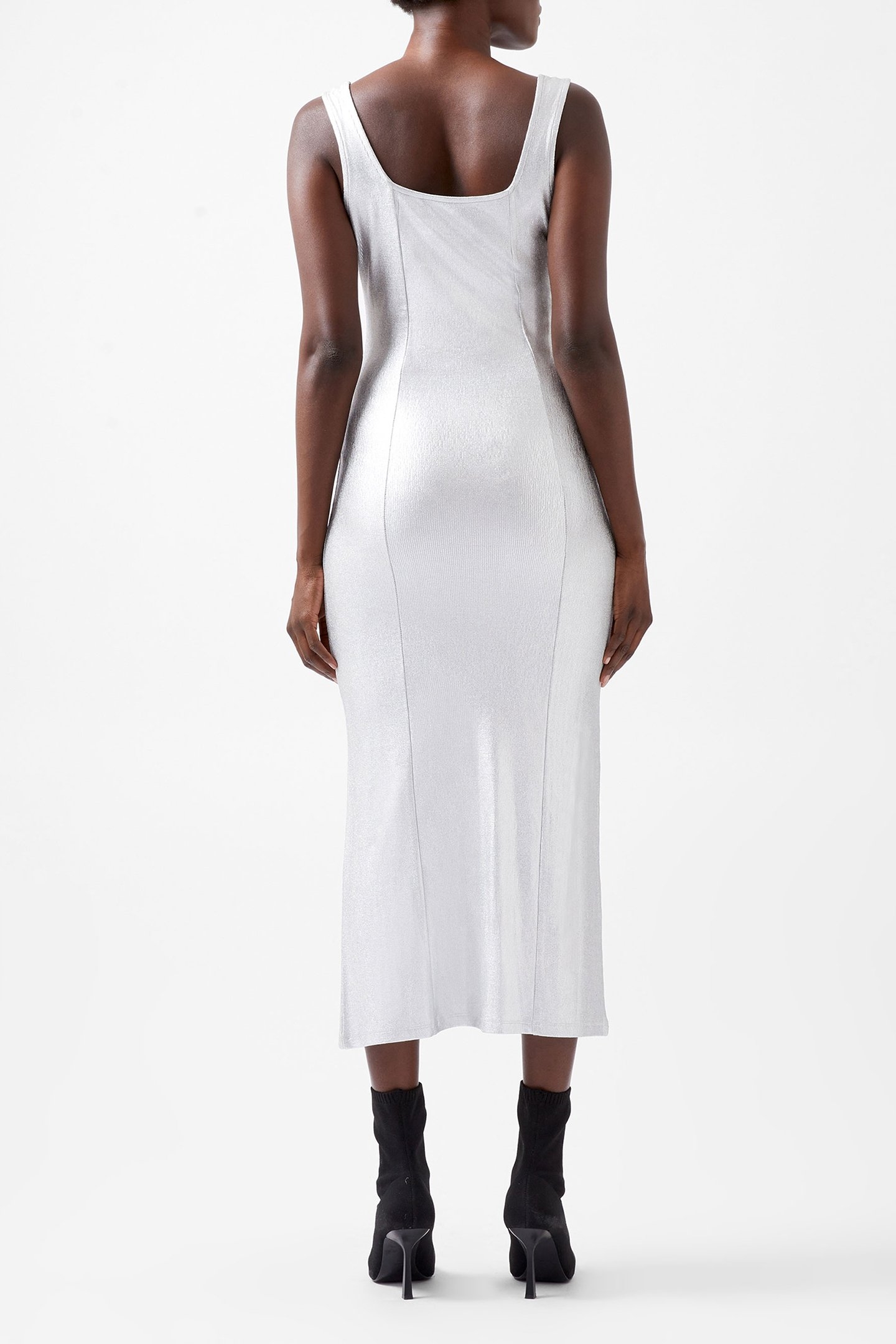 VISTA RIB FOIL COATED DRESS SILVER 2