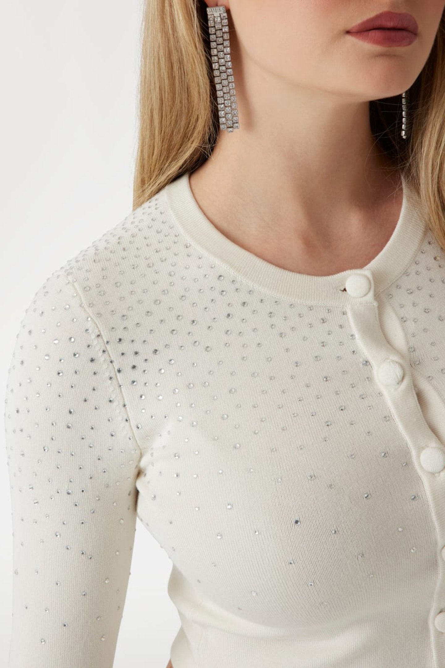 JEN LS CARDI SWEATER PALE PEARL MULTI 6