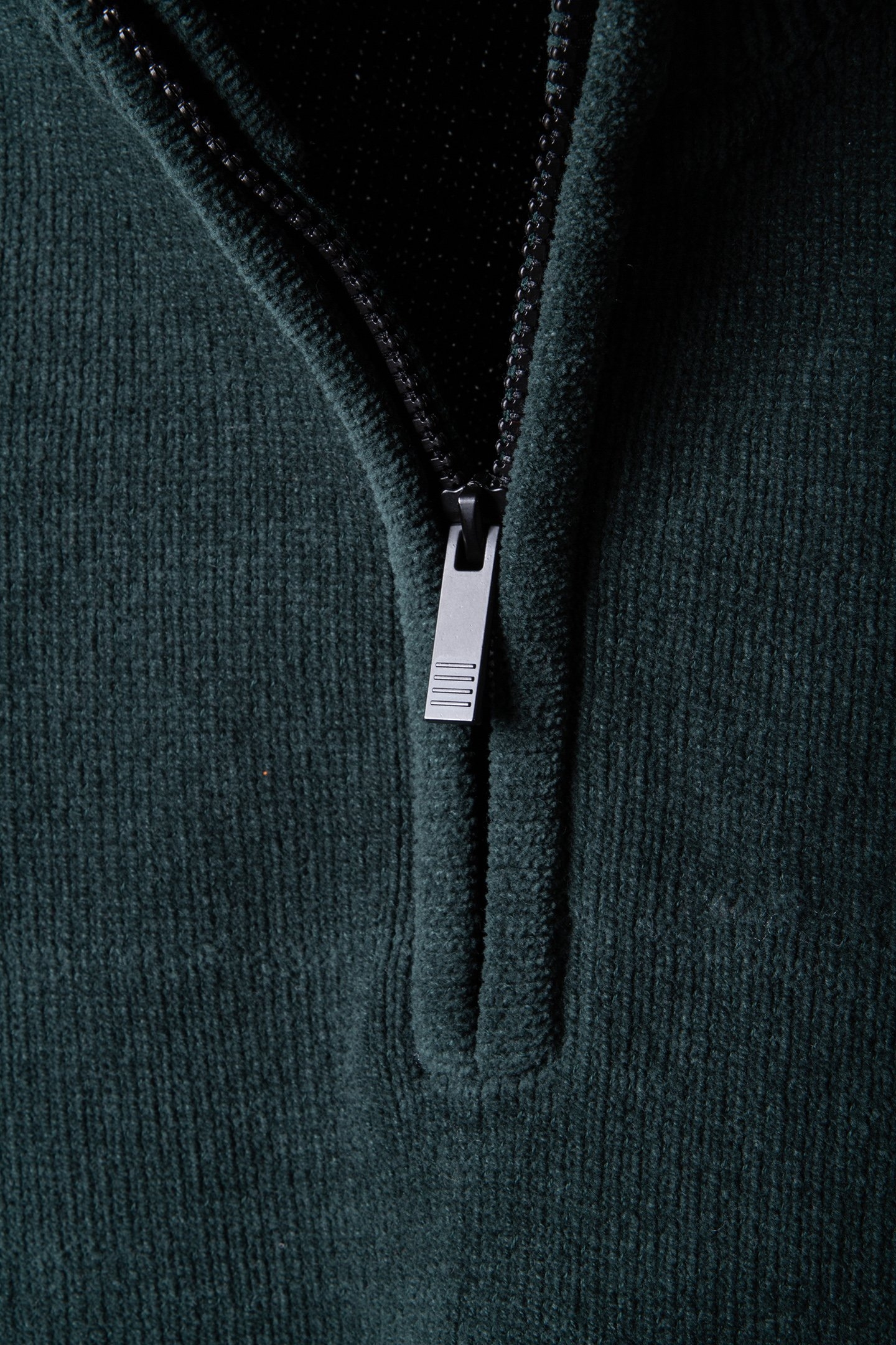 PULLOVER HALF ZIPPER CHENILLE DARK GREEN 4