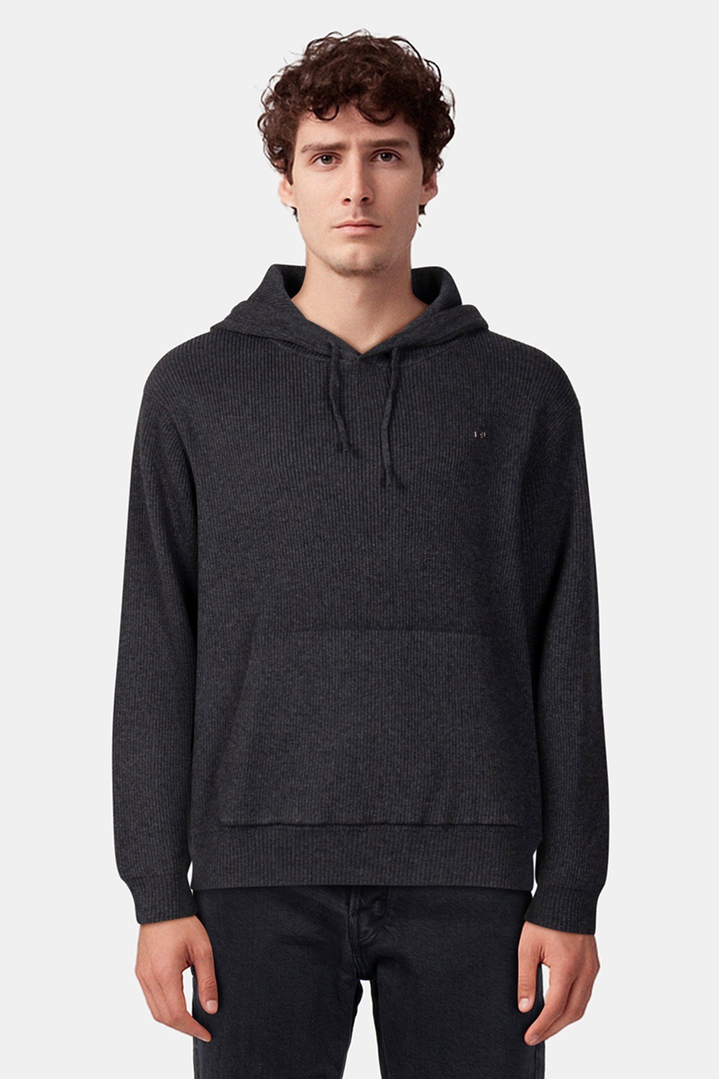 XI HEAVY KNIT HOODIE VOLCANIC GREY 1