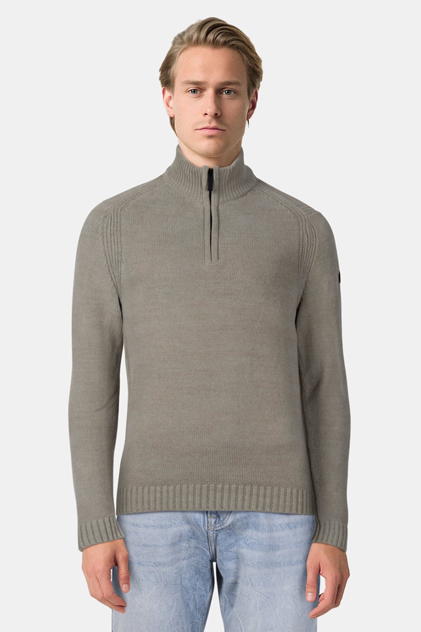 PULLOVER HALF ZIPPER CHENILLE SMOKE 1