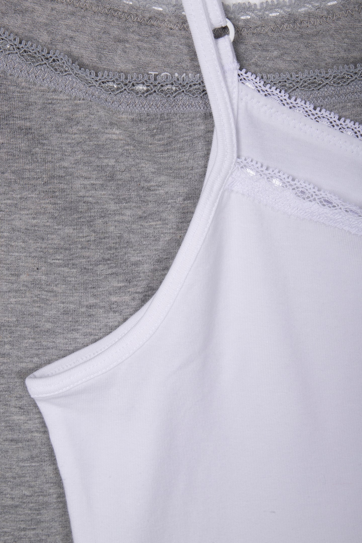 2 PACK CAMI WITH LAC WHITE/GREY HEATHER 5