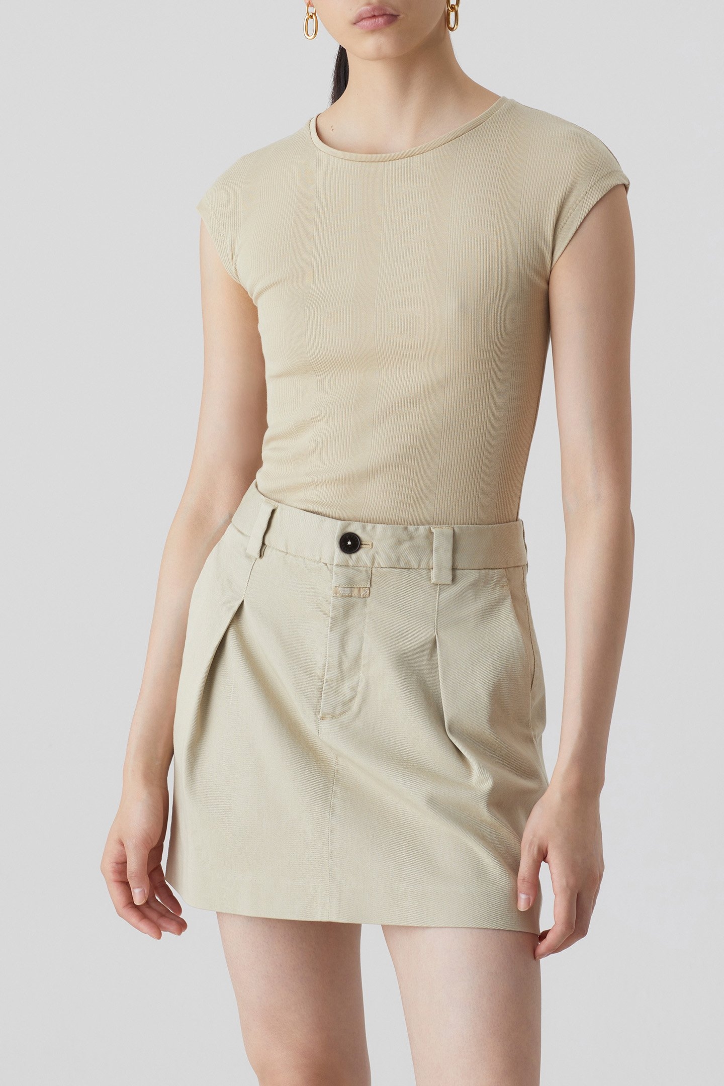 CAP SLEEVE TOP T-SHIRTS DESERT BEIGE 1