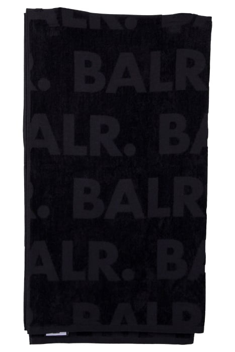 UNISEX JACQUARD BRAND AOP COTTON TOWEL JET BLACK 2