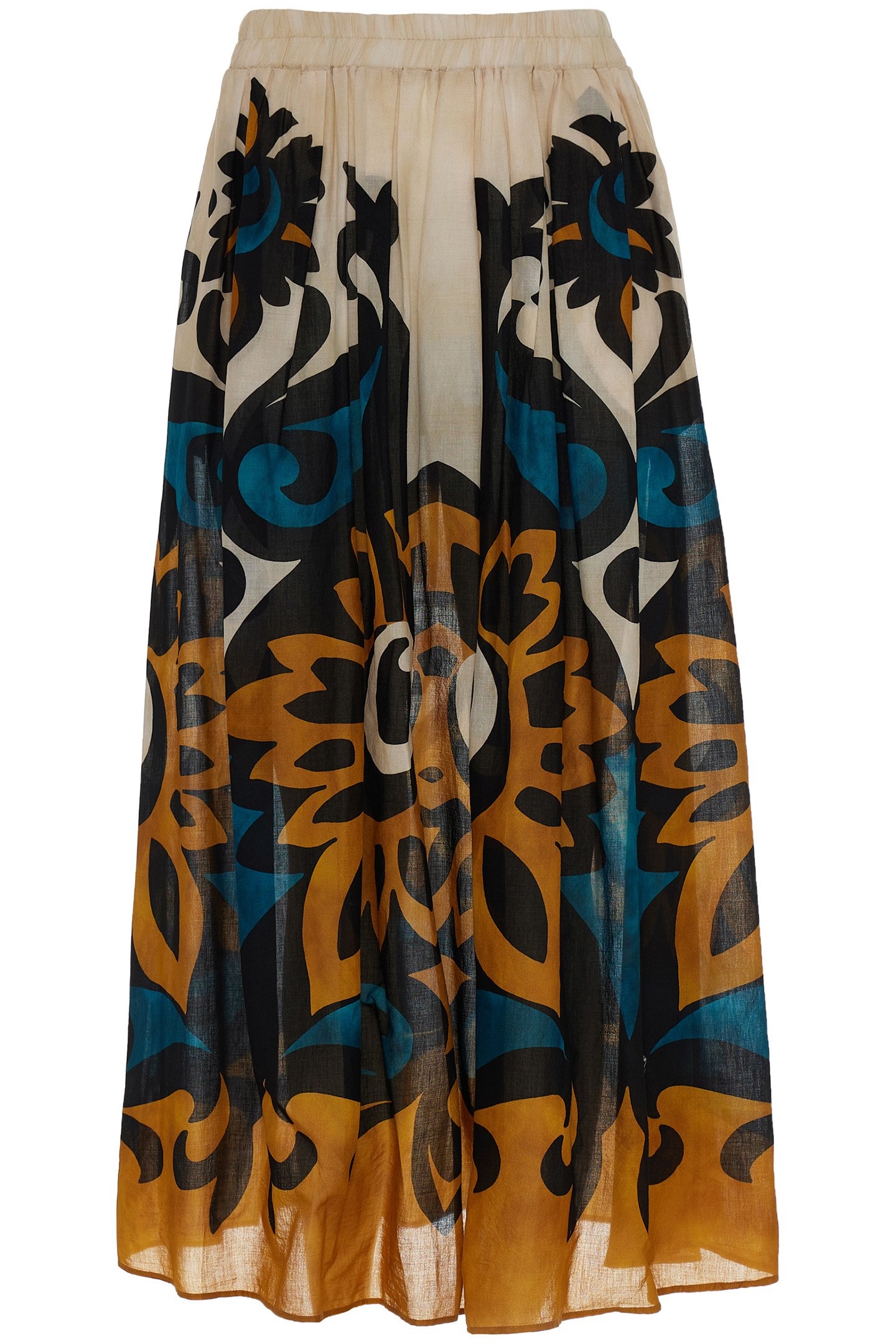 HAPPINESS LONG SKIRT BLUE-CAMEL 1