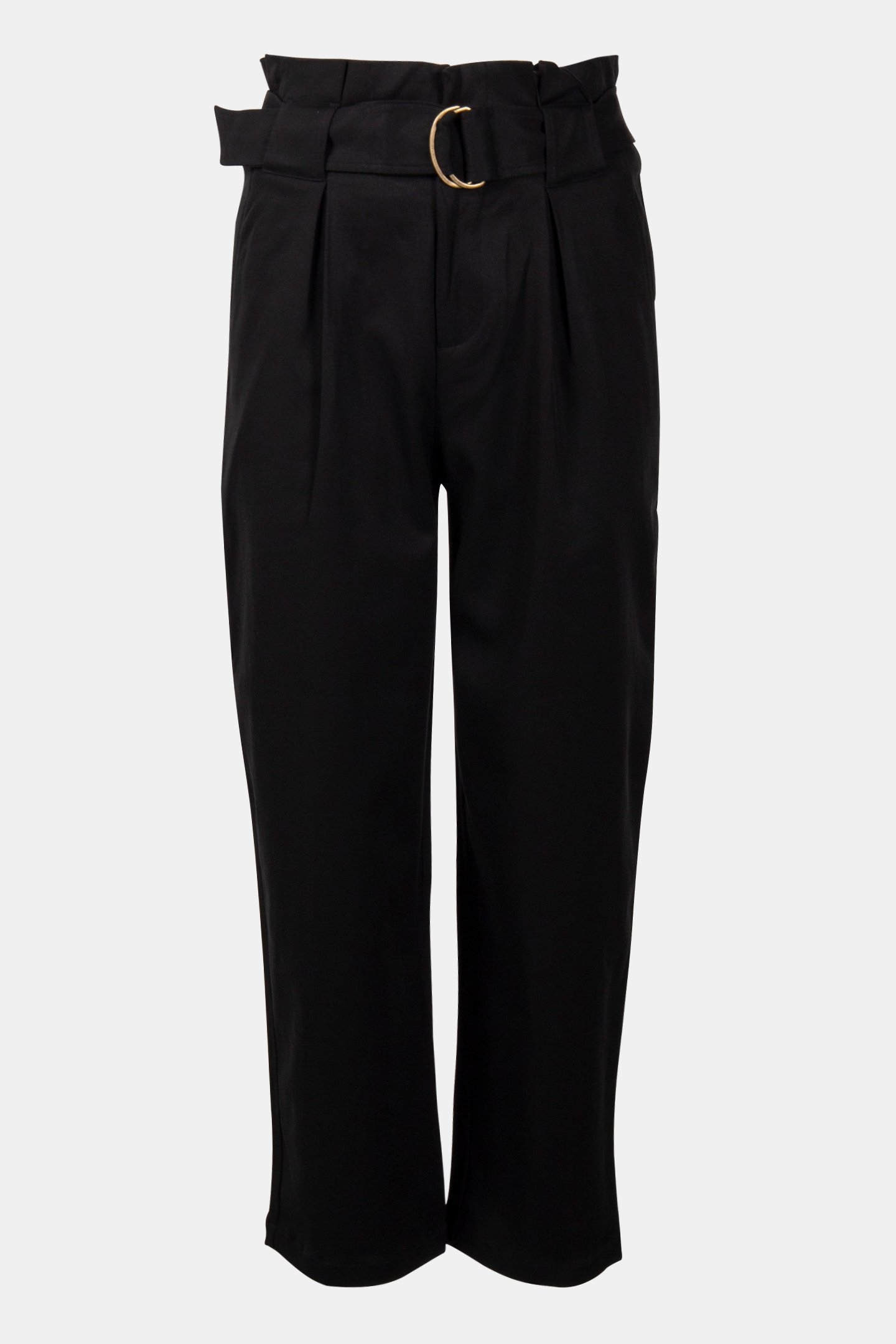 DAISY - HIGH RISE STRAIGHT LEG PAPER BAG PANT BLACK 3