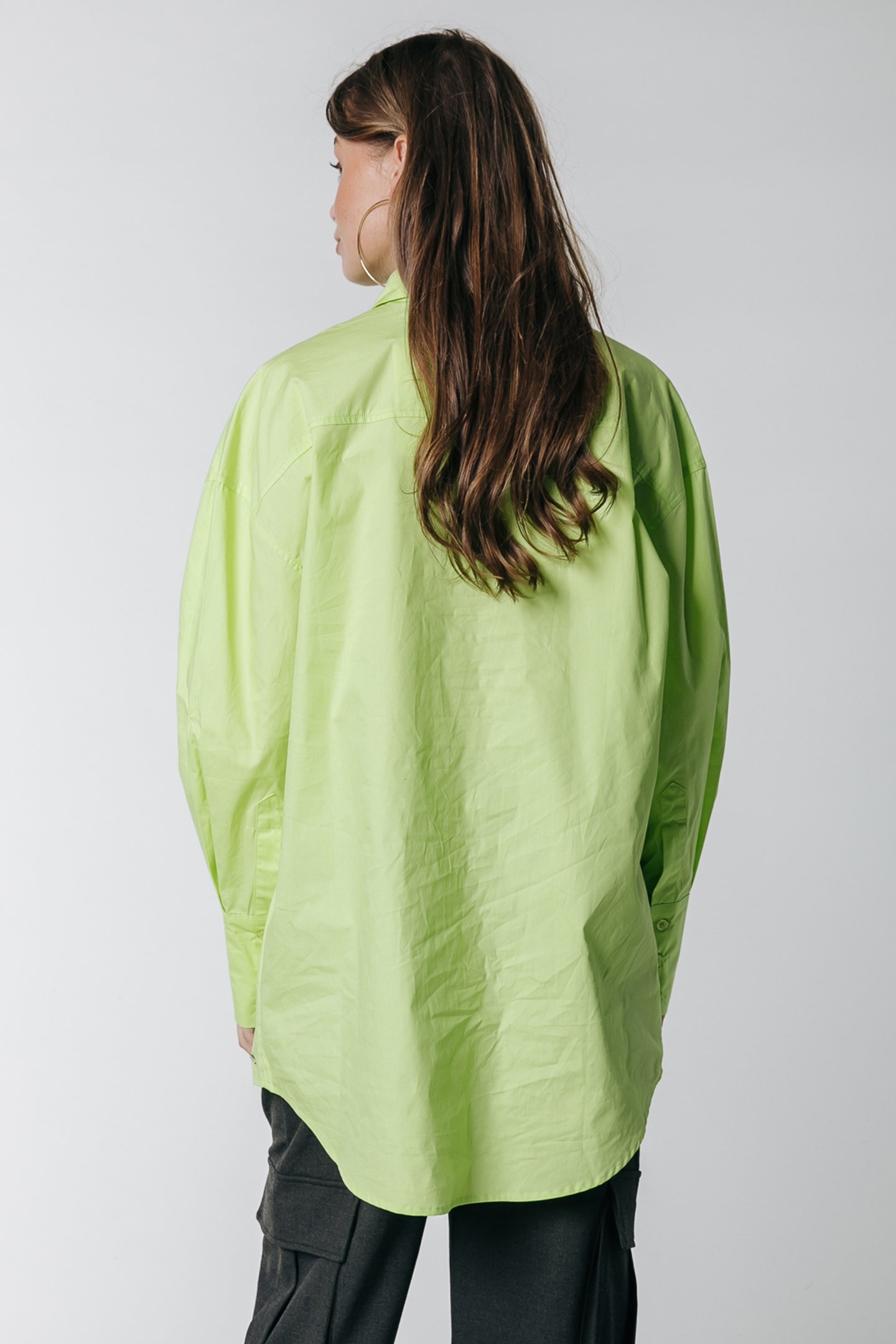 TALIA OVERSIZED BOYFRIEND BLOUSE NEON LIME 2