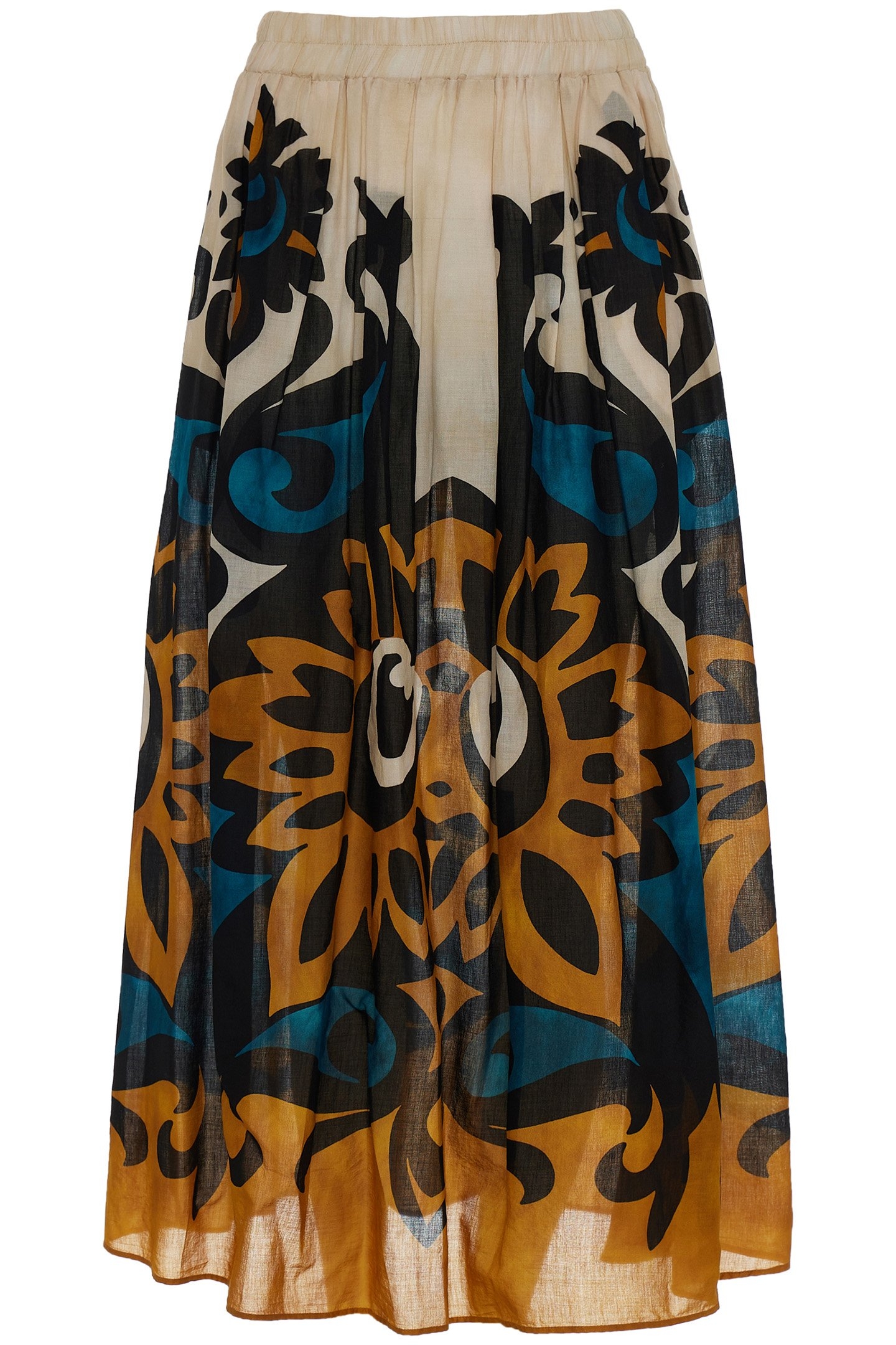HAPPINESS LONG SKIRT BLUE-CAMEL 2