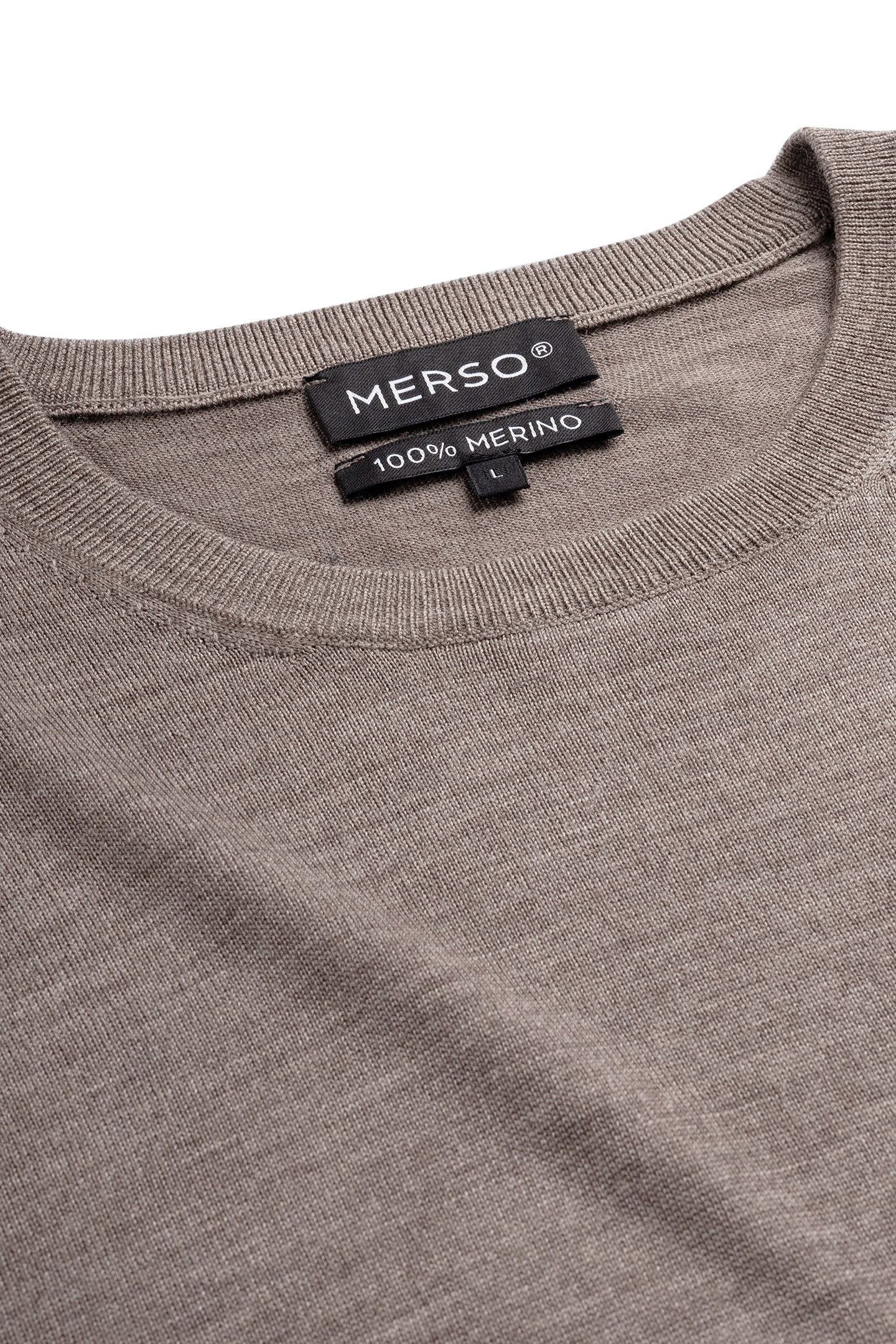 CREW NECK 100% MERINO OAK BROWN 6