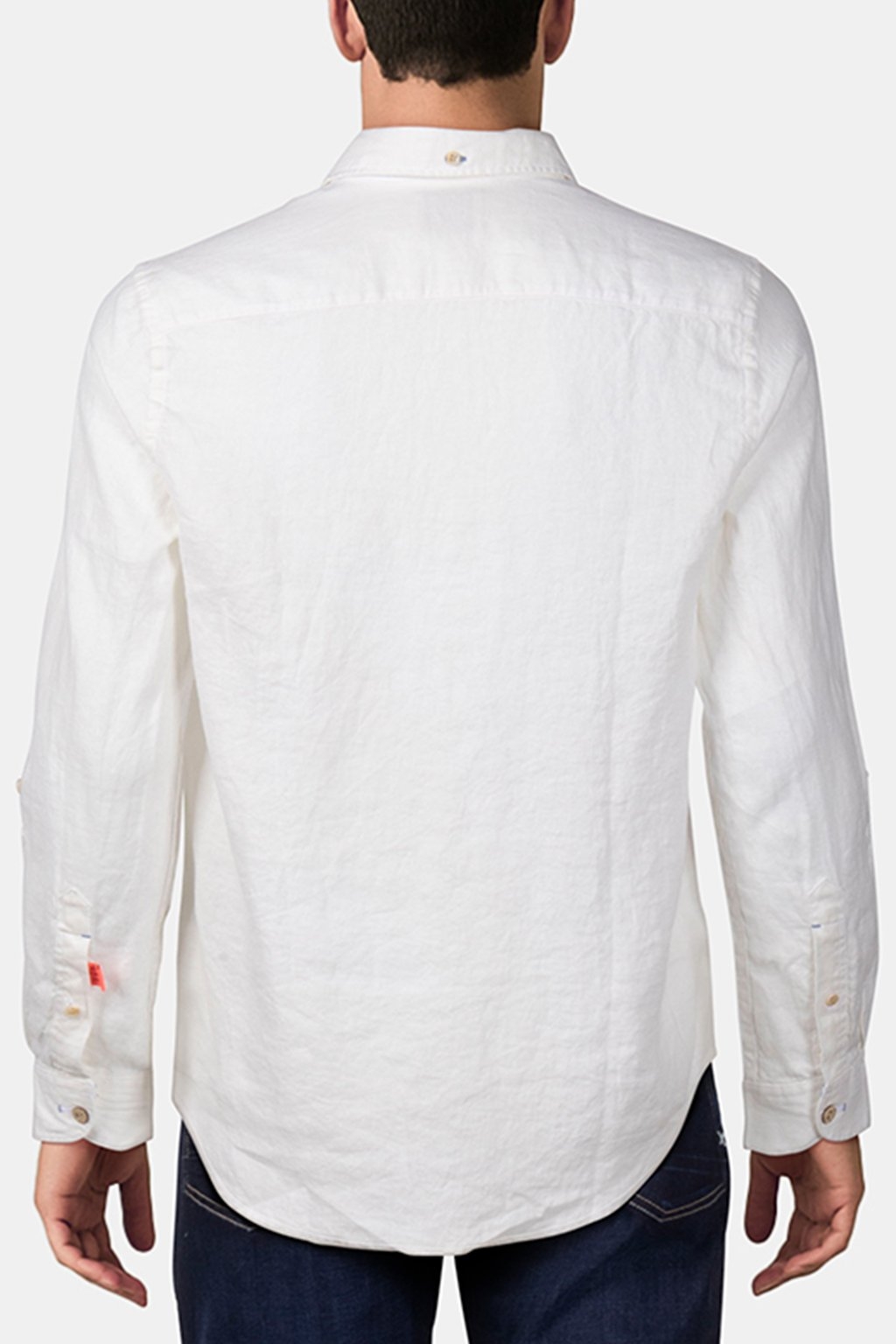 LINEN SHIRT WITH SLEEVE ROLL-UP WHITE 2
