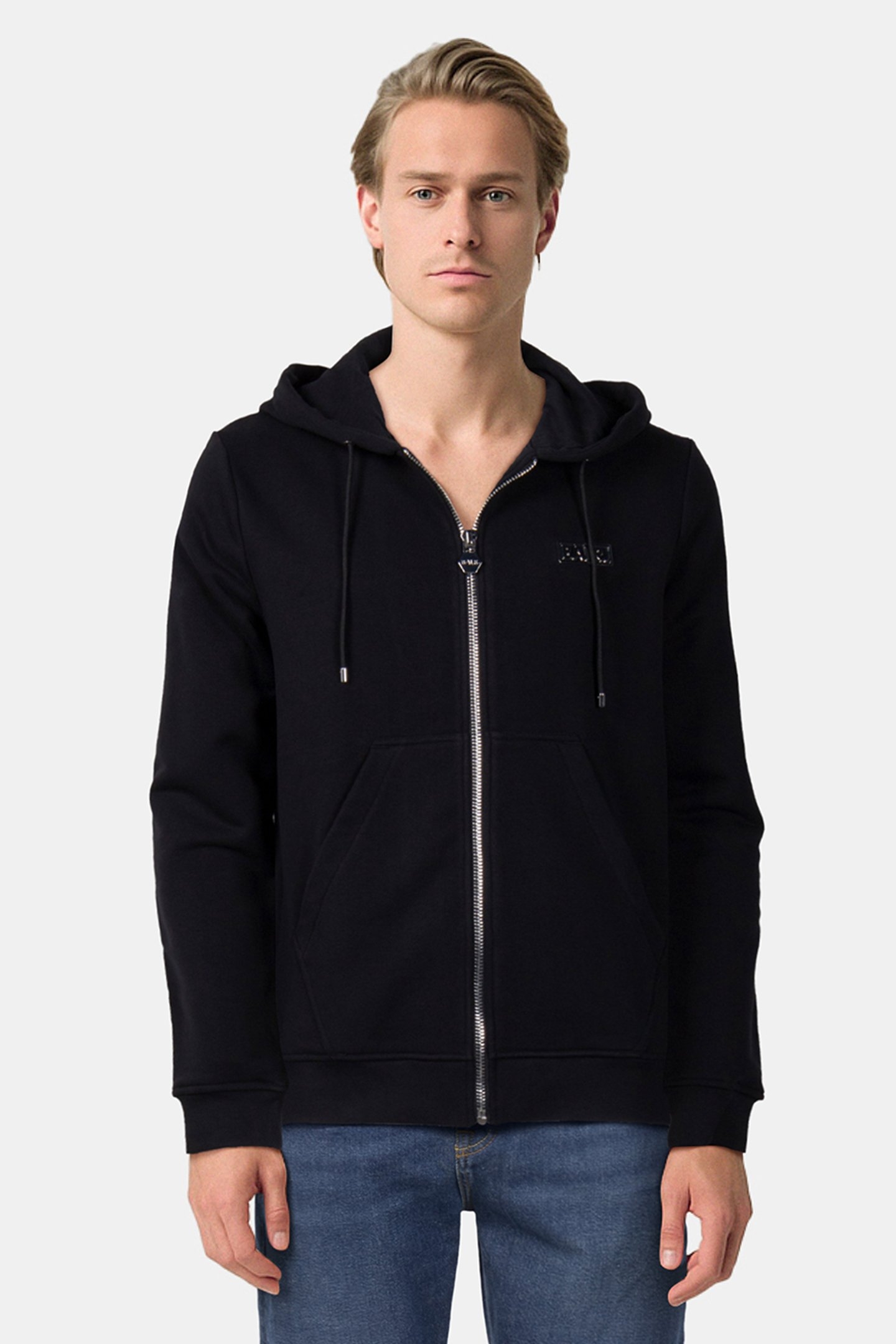 B-SERIES ZIP-THROUGH HOODIE JET BLACK 1