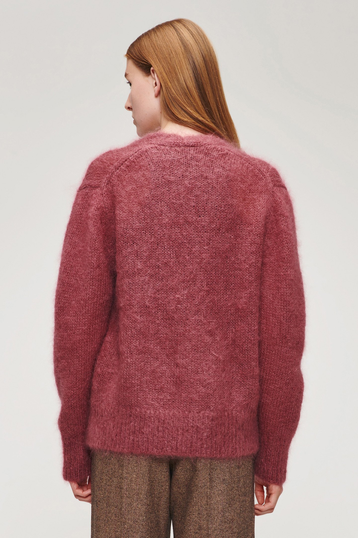 SOFT MOHAIR CARDIGAN PLUM 2