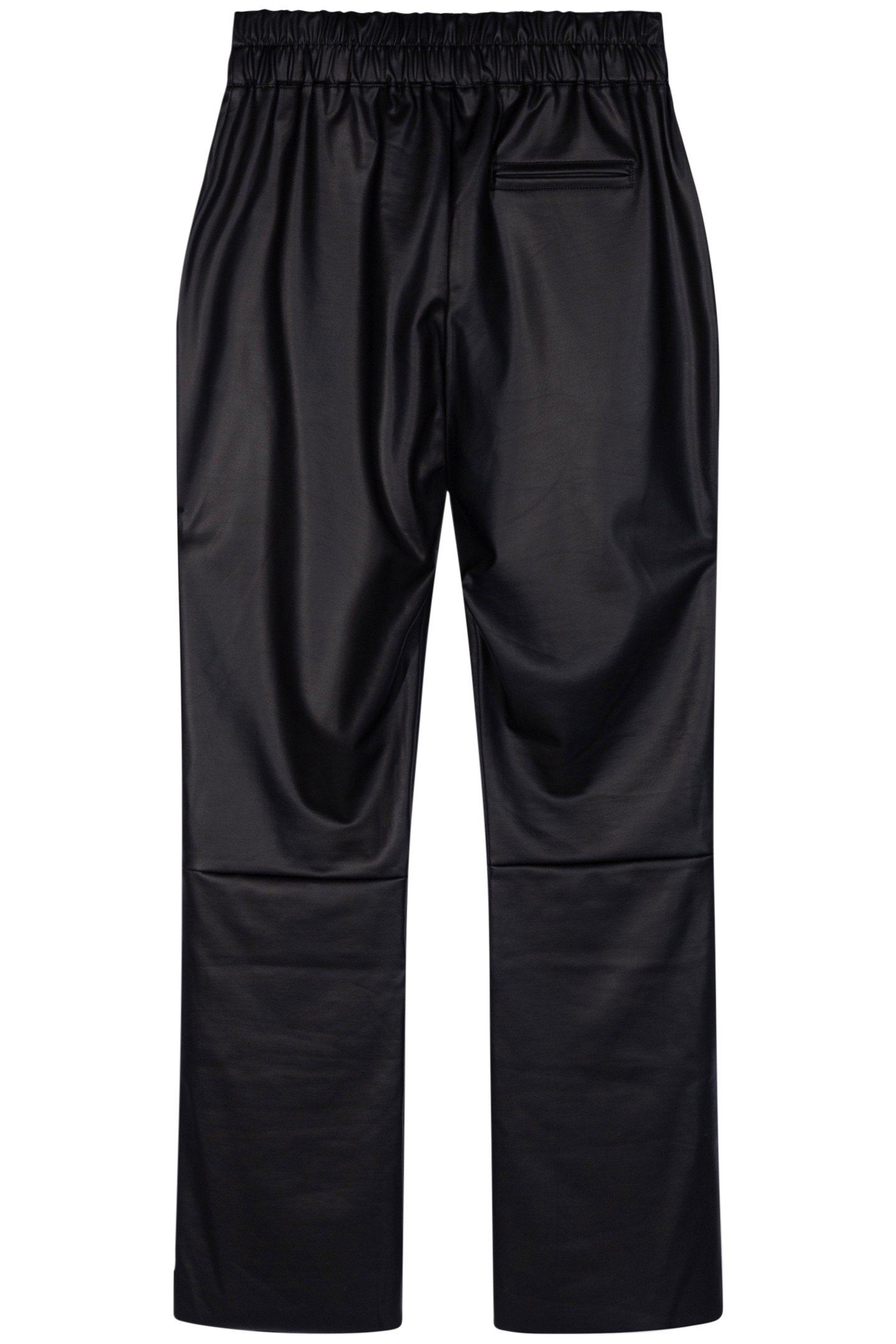 LEATHER LOOK FLARED PANTS BLACK 5