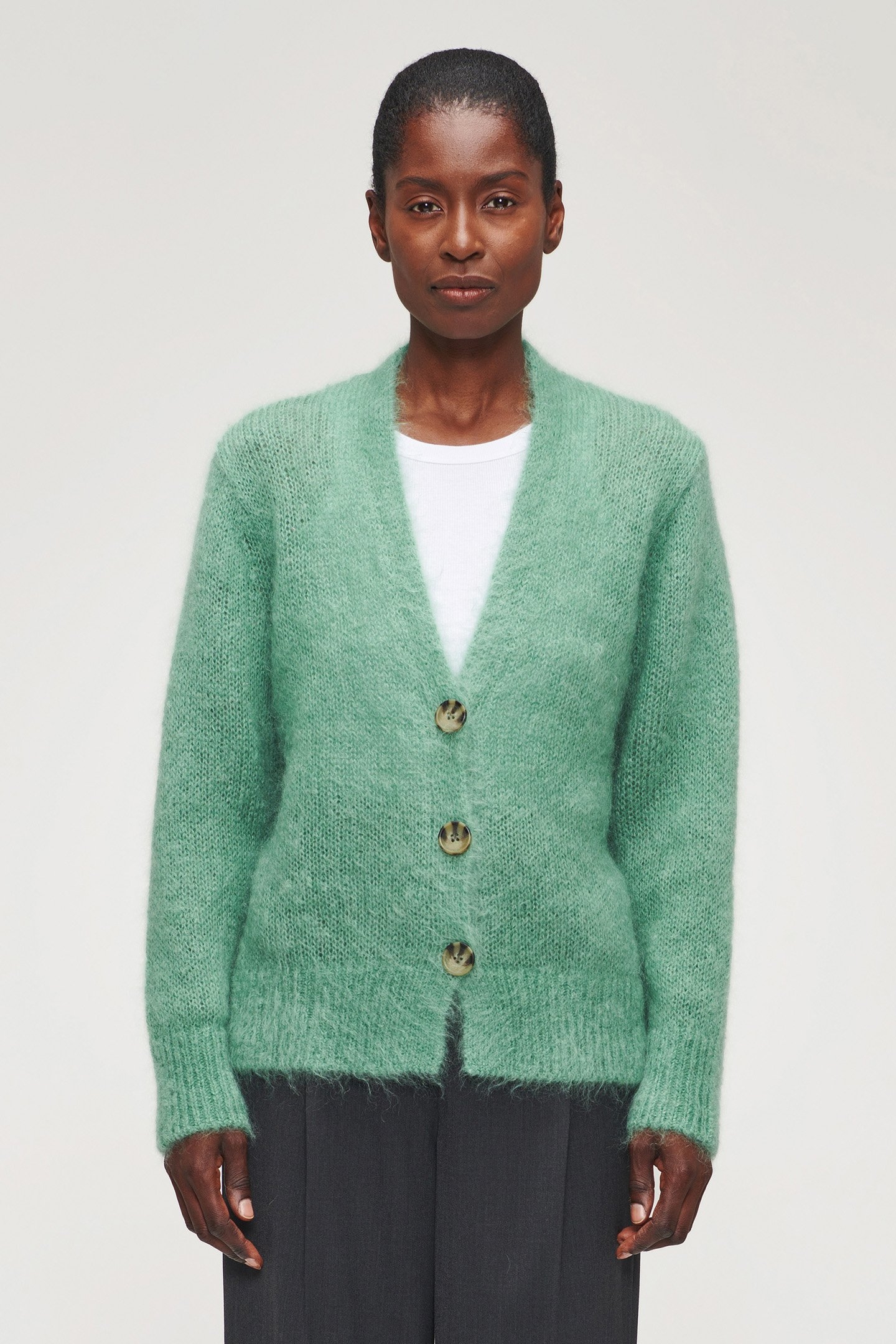 SOFT MOHAIR CARDIGAN JADE 1