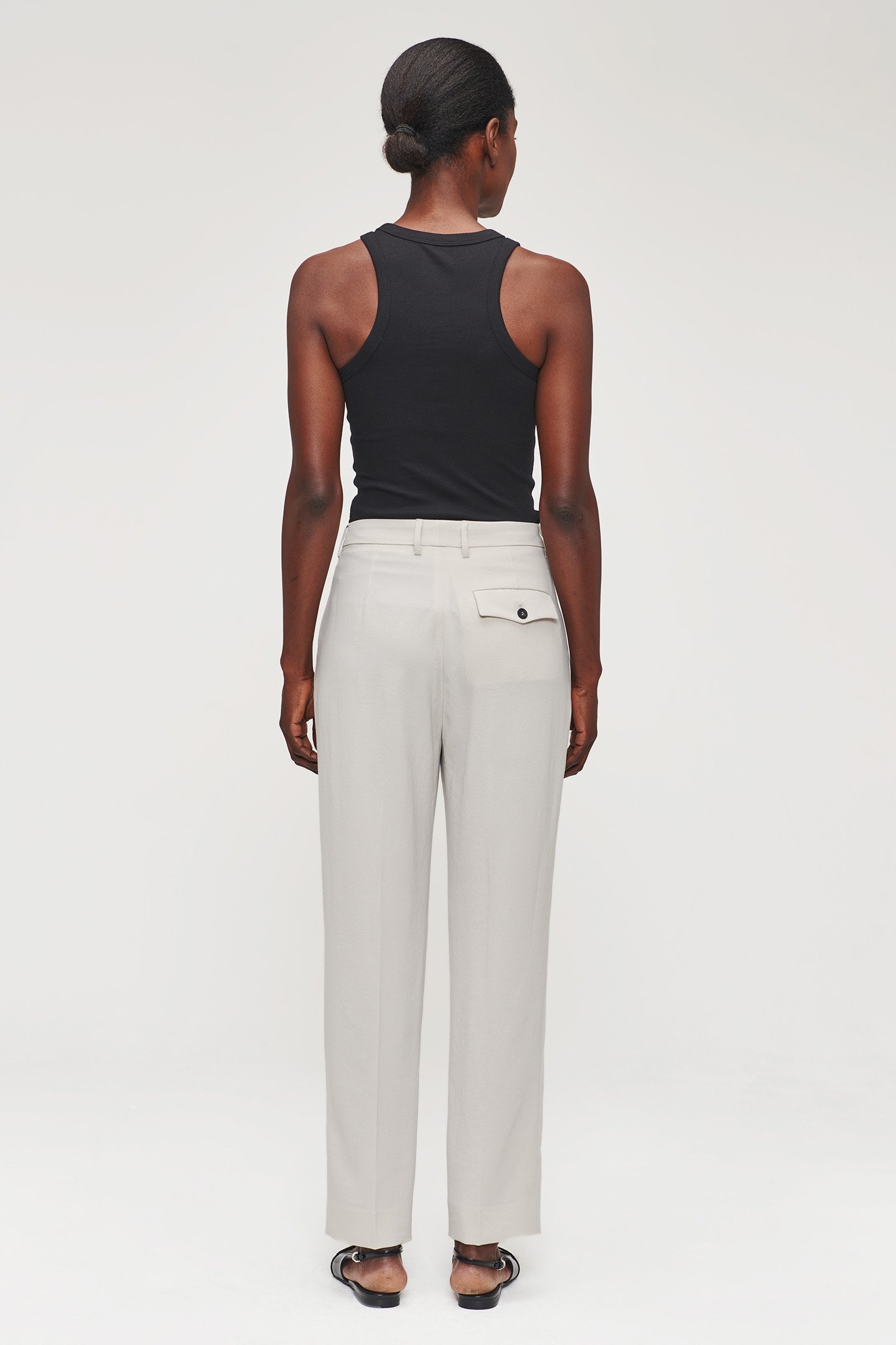 JAPANESE CREPE CLASSIC PANTS GREIGE 4