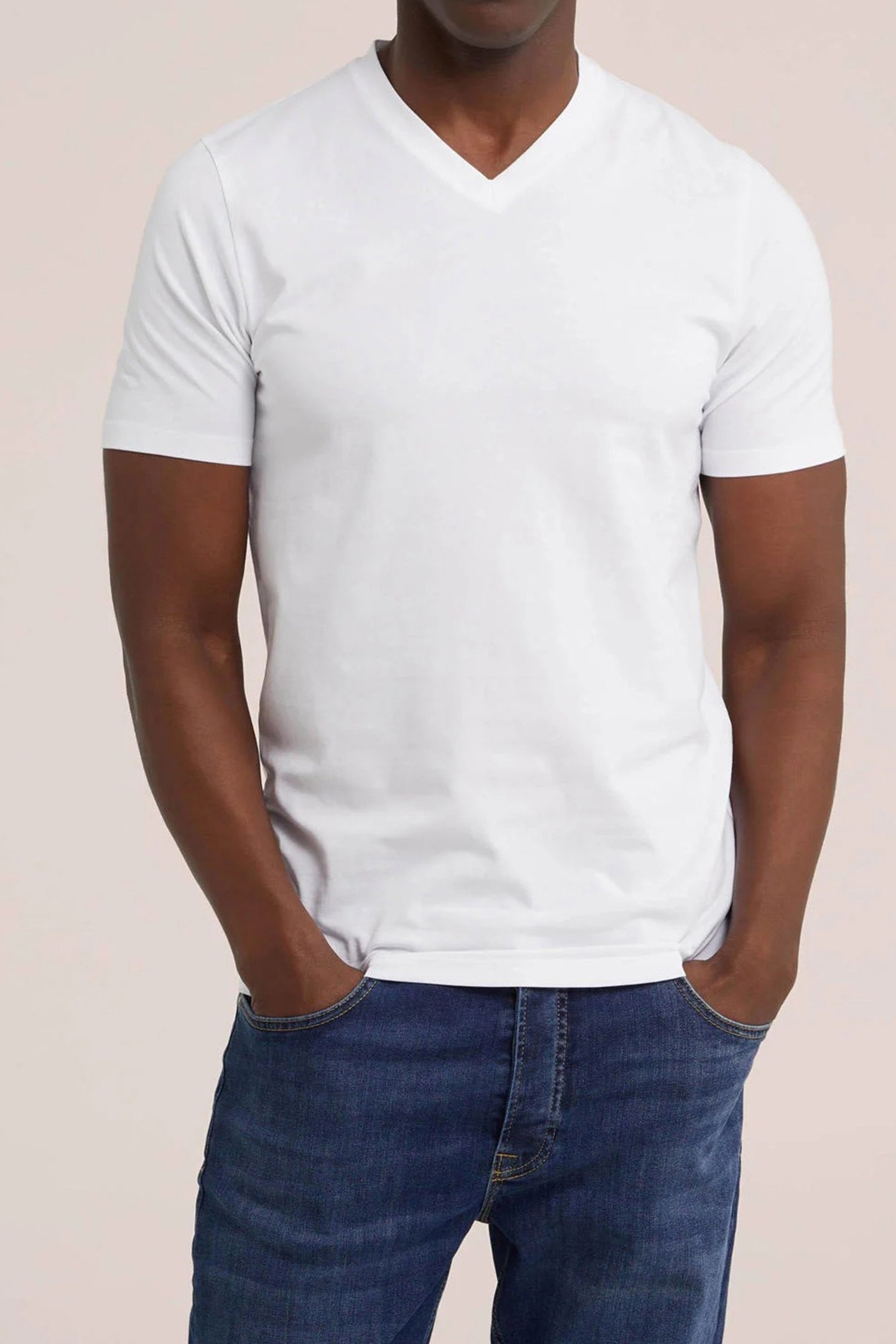 MCGREGOR - PREMIUM STRETCH T-SHIRT - V-NECK - 4-PACK WHITE 2