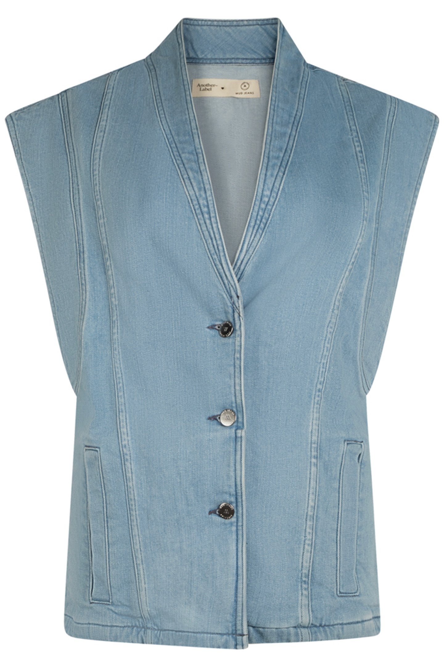 UNNI DENIM VEST STONE DENIM BLUE 1