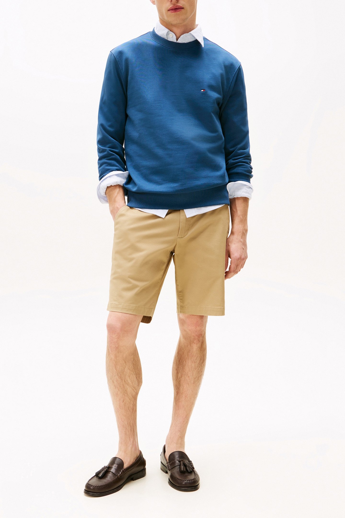 ESSENTIAL TERRY CREW REGULAR FIT SWEATSHIRT AEGEAN SEA GREY 2