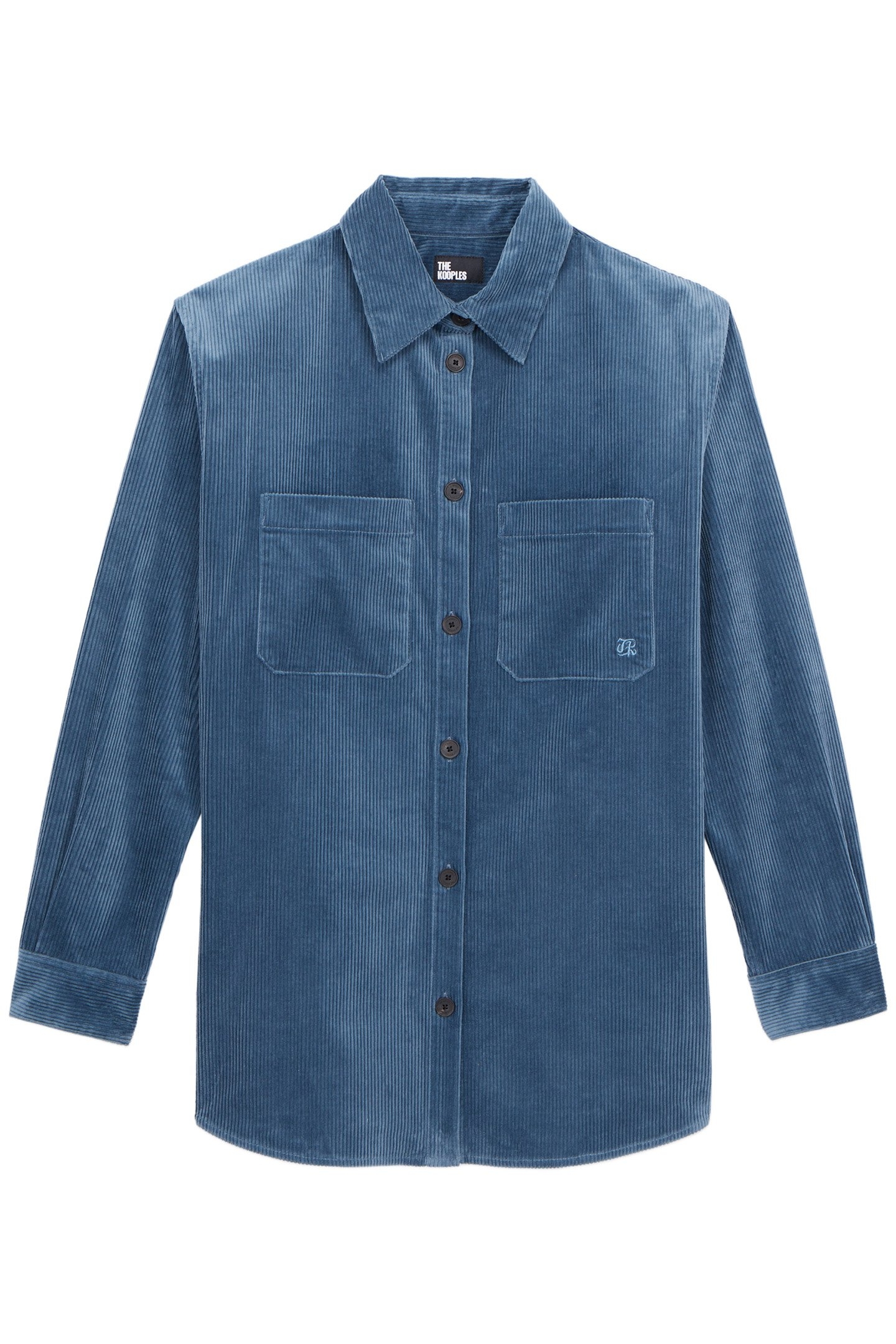 LONG-SLEEVED CORDUROY SHIRT BLUE PETROL 3