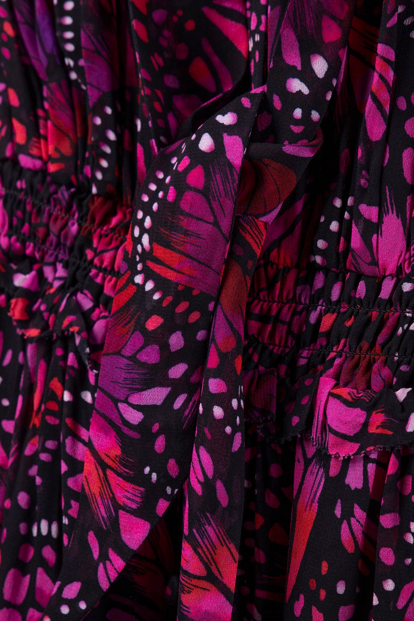 ML SHORT BUTTONED DRESS WITH LAVALIERE COLLAR PINK 4