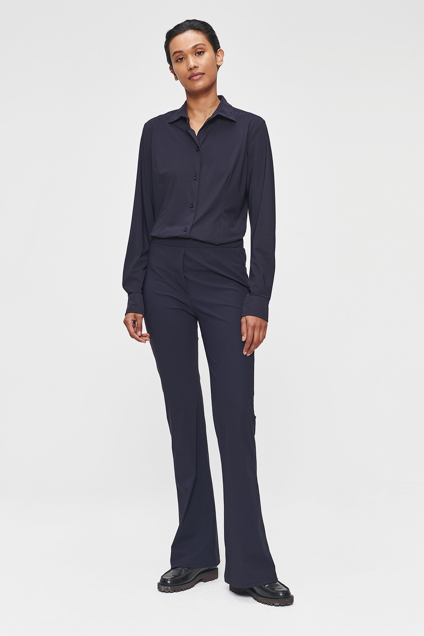 IT JERSEY WAISTED SHIRT INK BLUE 2