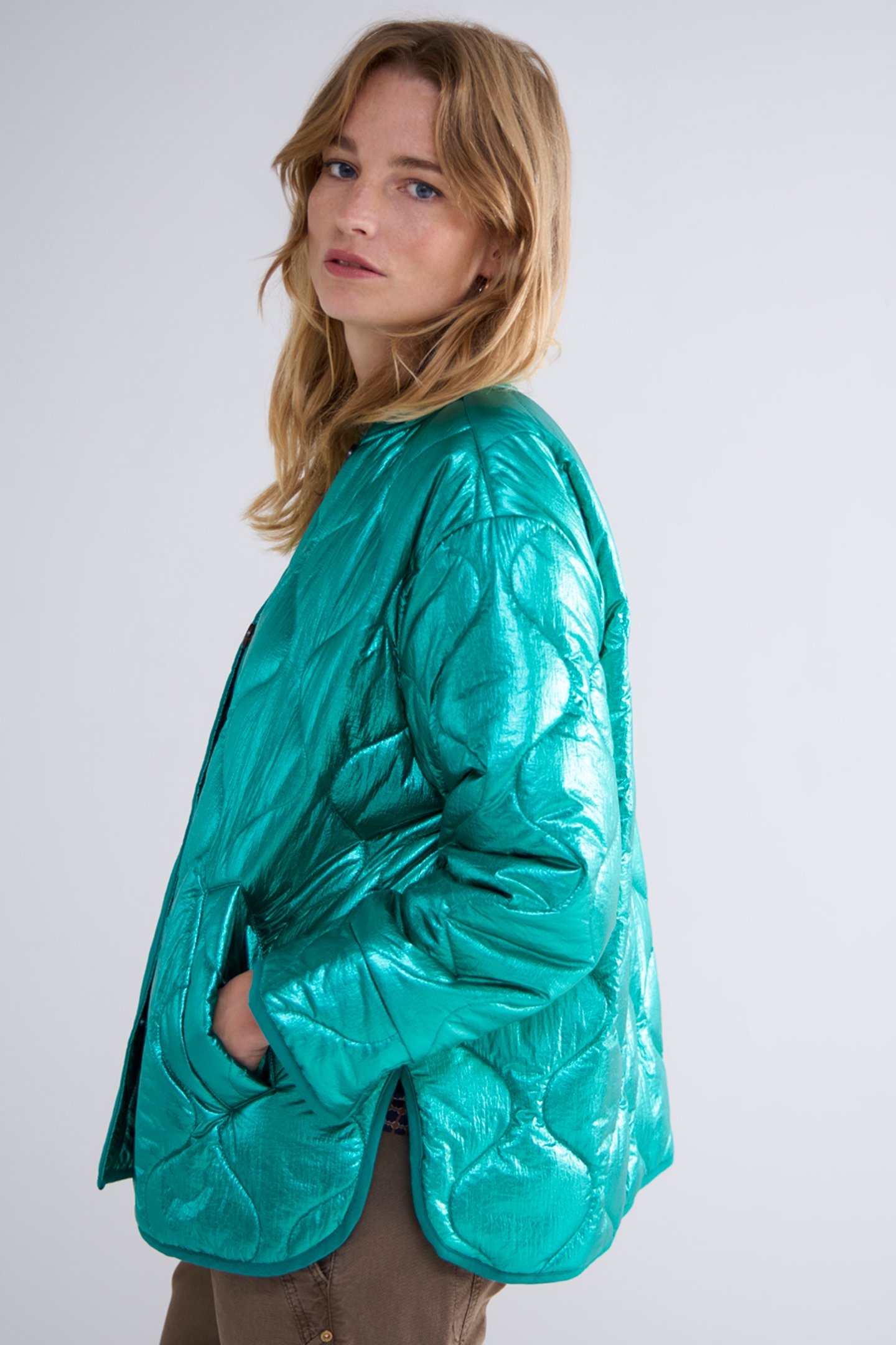 JACKET QUILTED METALLIC PEACOCK 4