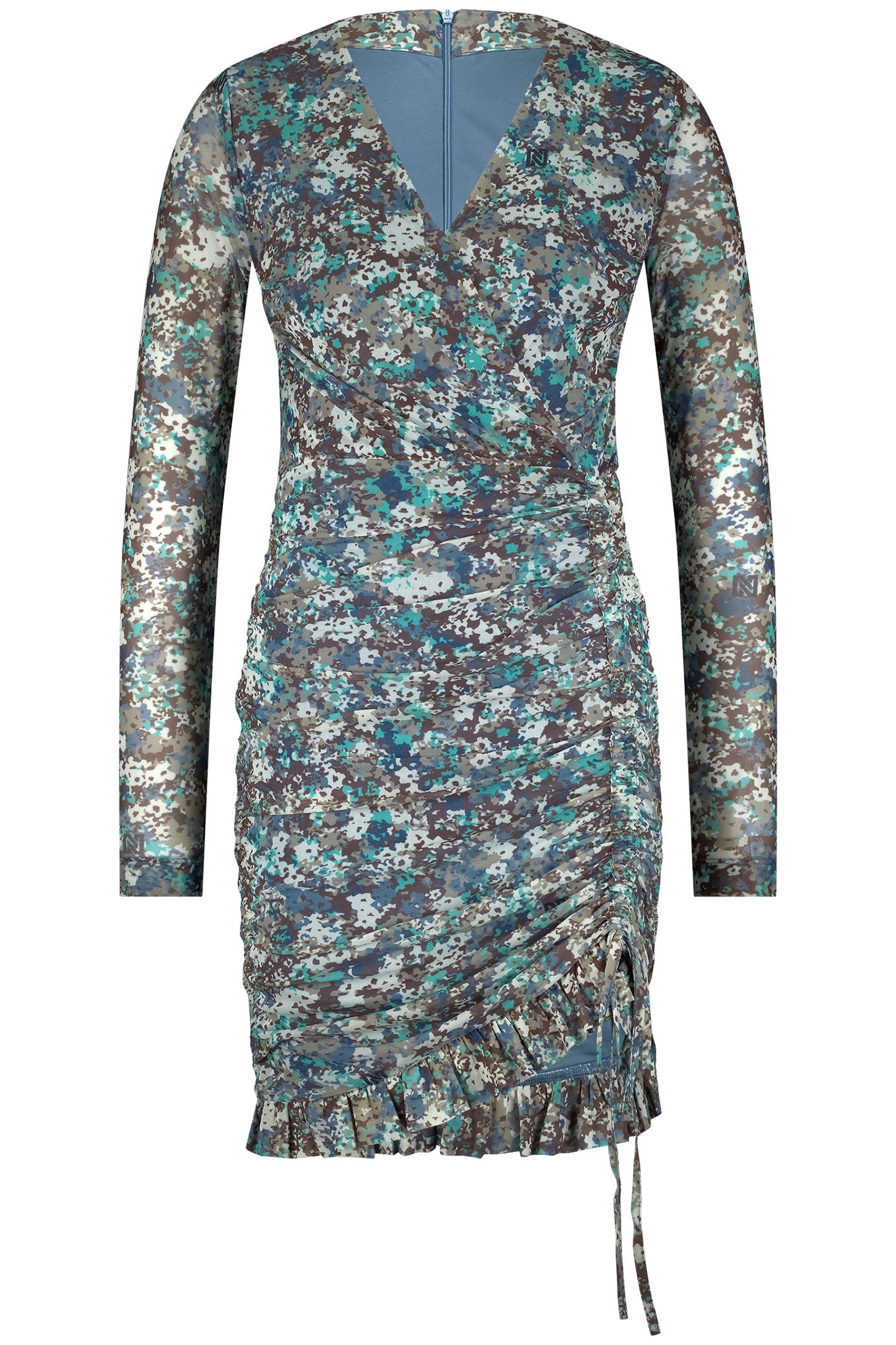 FLOWER DRESS DUSTY BLUE 1