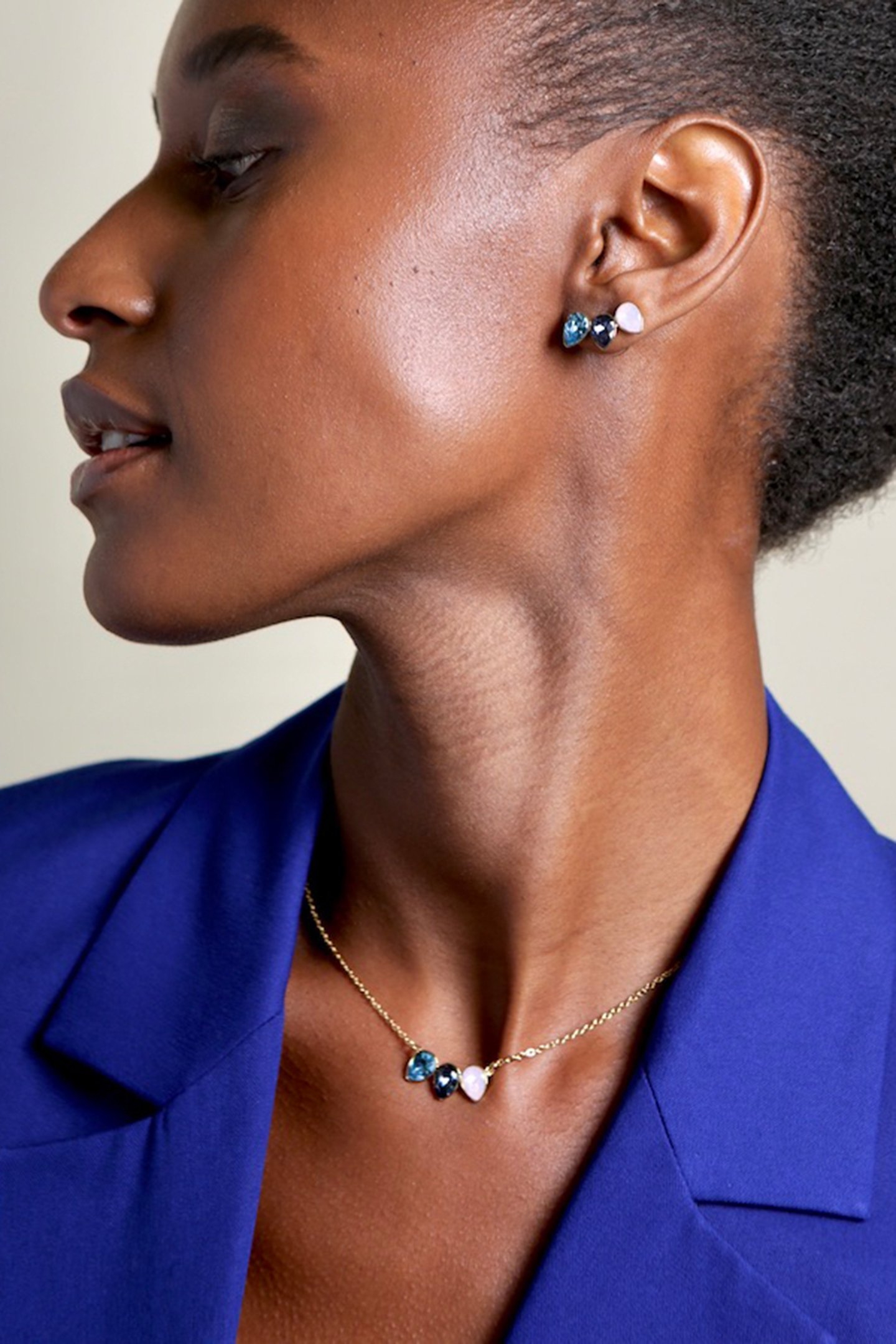 CLASSIC TRIPLE LEAF NECKLACE ROSEWATER OPAL 2