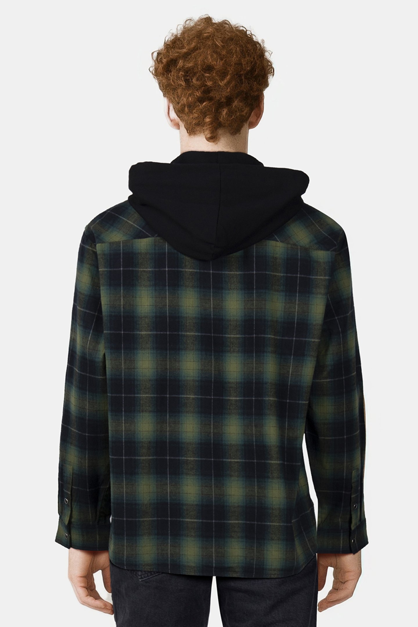 CHECKED SHIRT WITH HOOD BLACK/GREEN 2