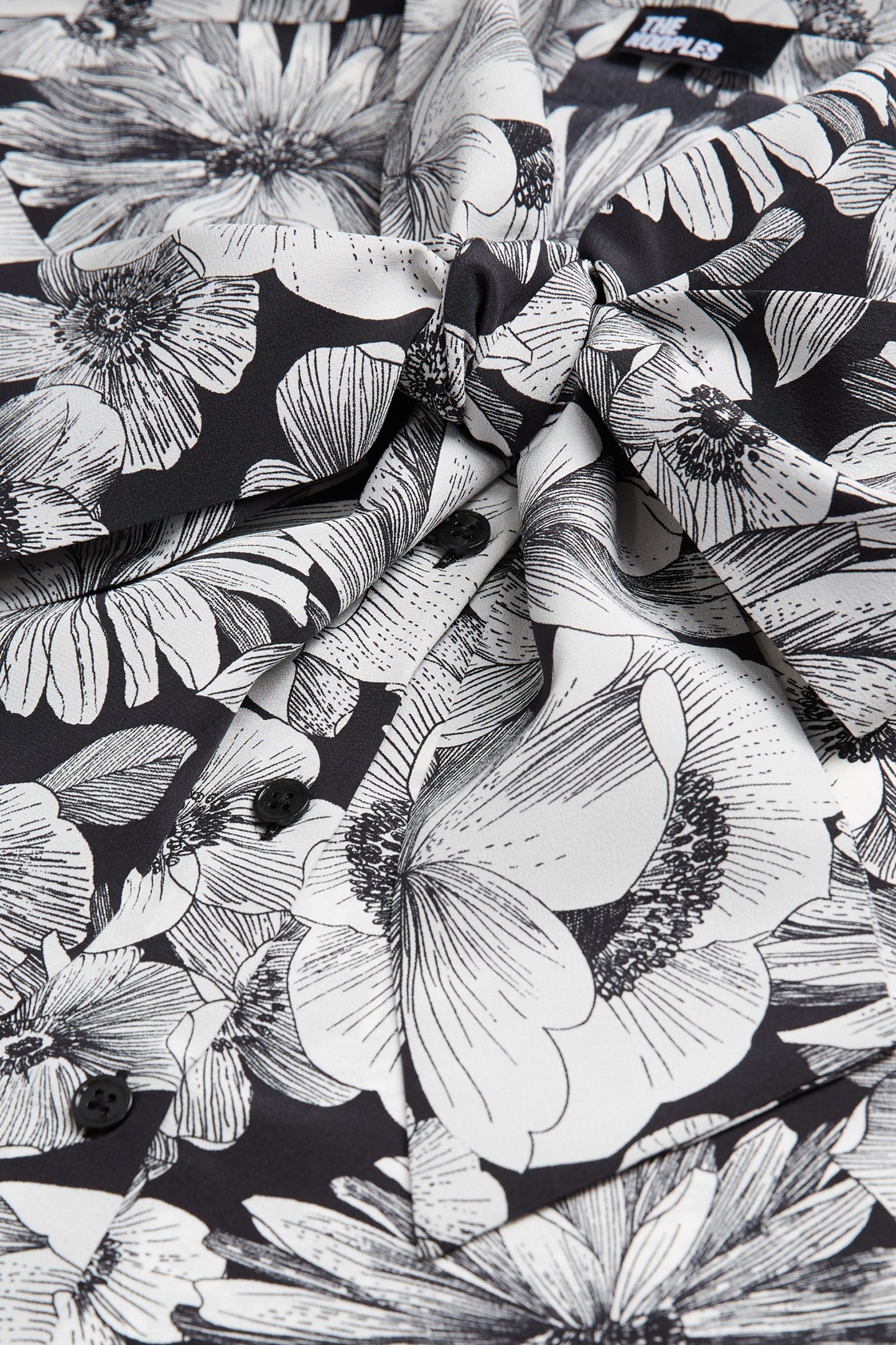 LONG-SLEEVED SHIRT WITH LAVALIERE COLLAR BLACK WHITE 7