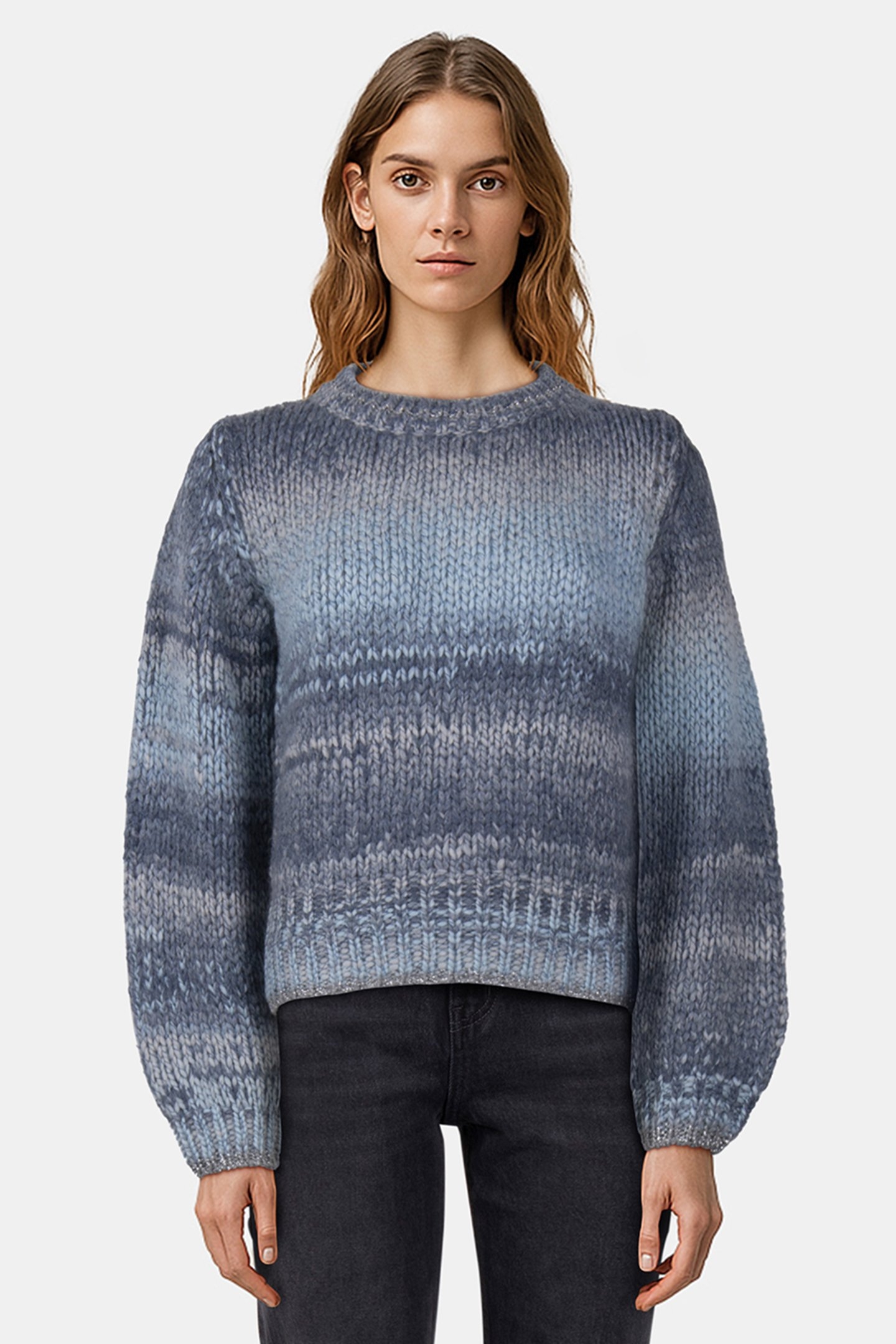 FITTED SPACE DYE PULLOVER SAPPHIRE BLUE 1