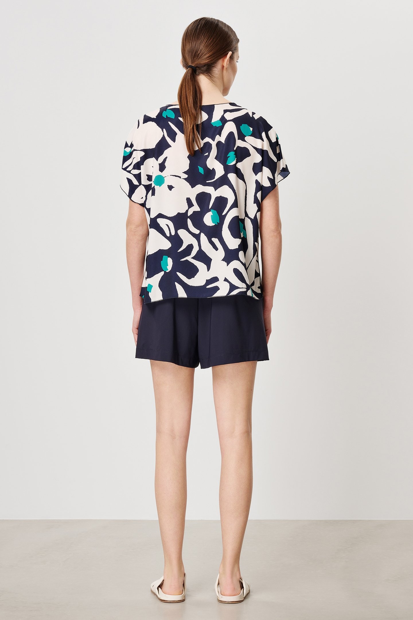 PRINTED ALBA TOP INK BLUE 2