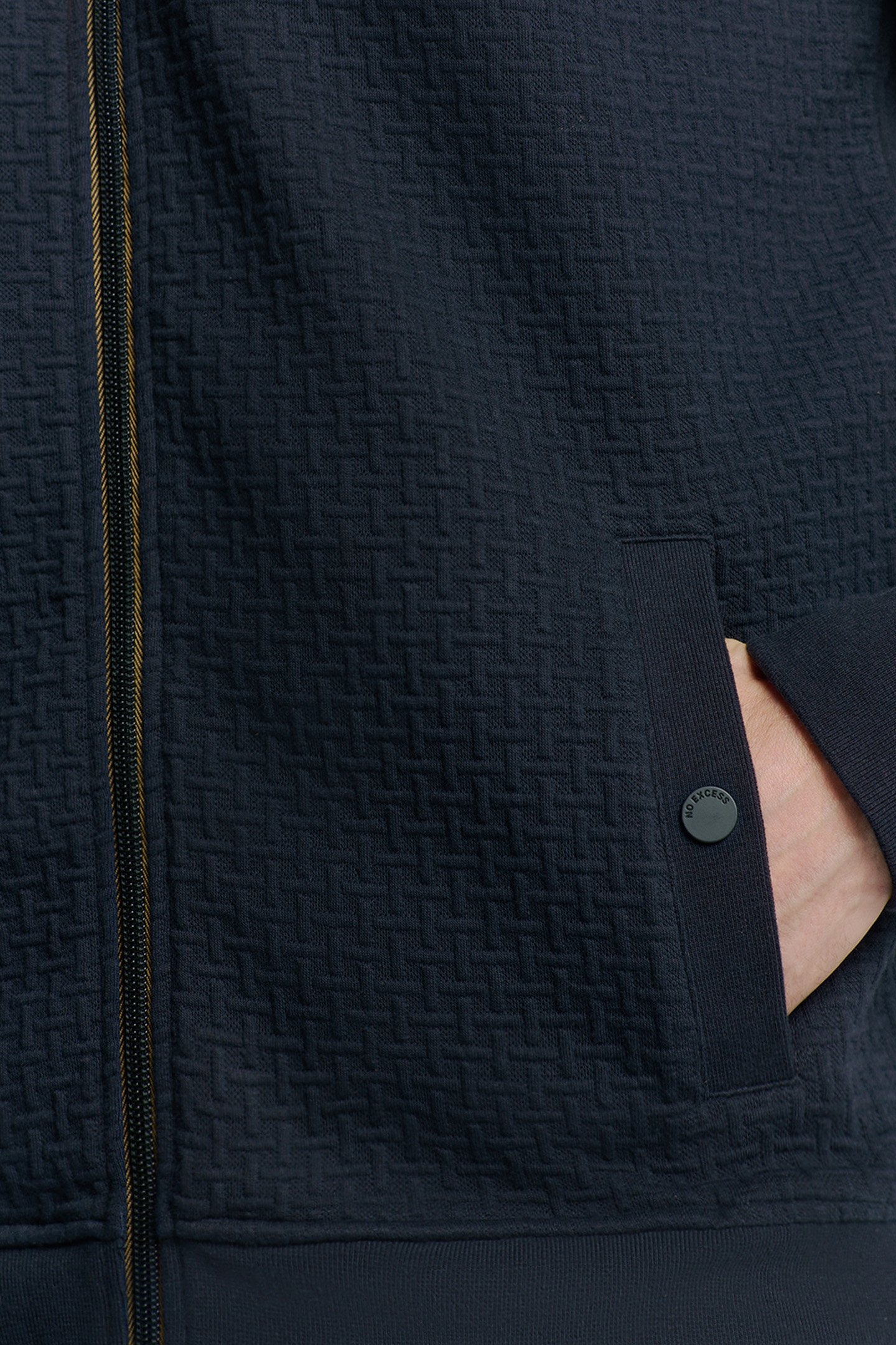 SWEATER FULL ZIPPER DOUBLE LAYER JACQUARD STRETCH BLUEBERRY 7