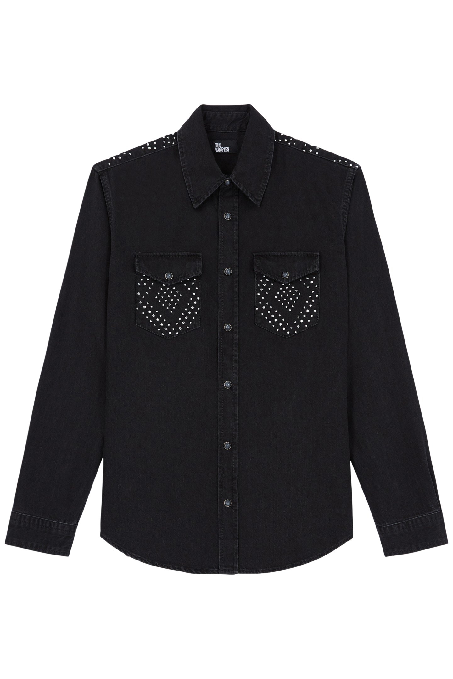 WESTERN BLACK DENIM SHIRT WITH STUD 1