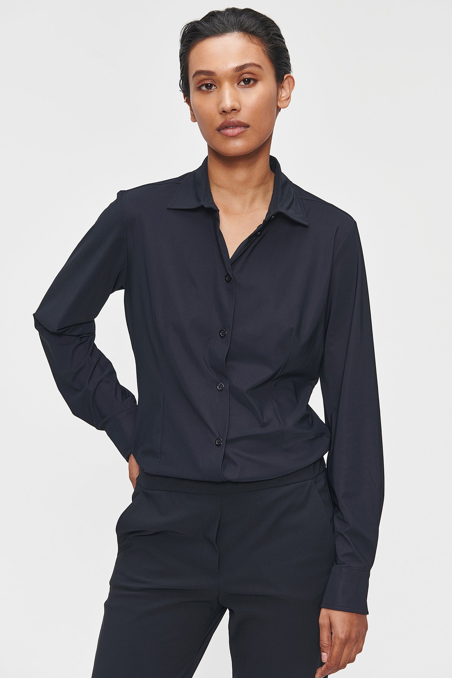 IT JERSEY WAISTED SHIRT BLACK 1