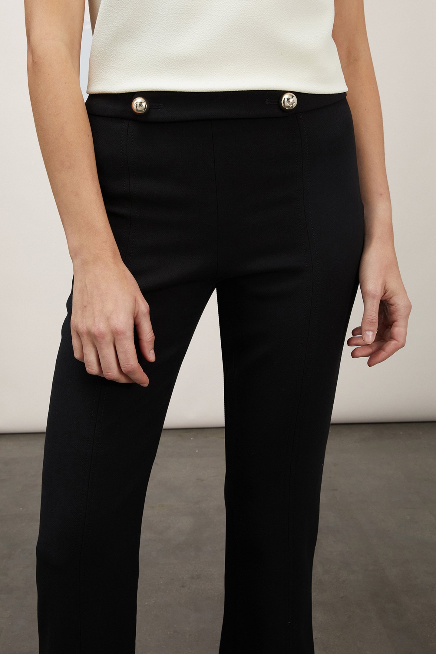 KICK FLARE TROUSERS WITH STRAP BLACK 5