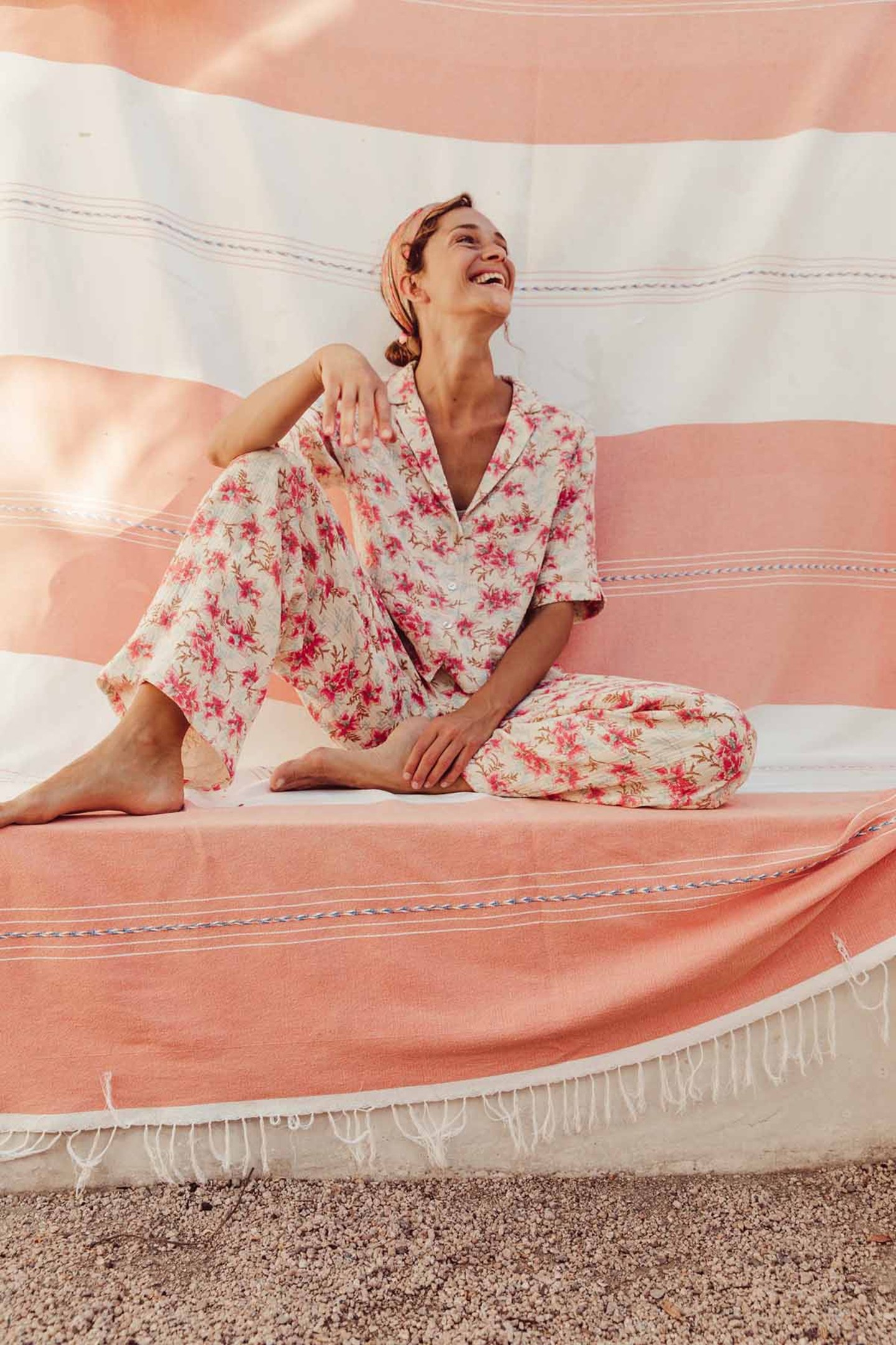 PAJAMAS PANTS MELICIA RASPBERRY FLOWERS 4