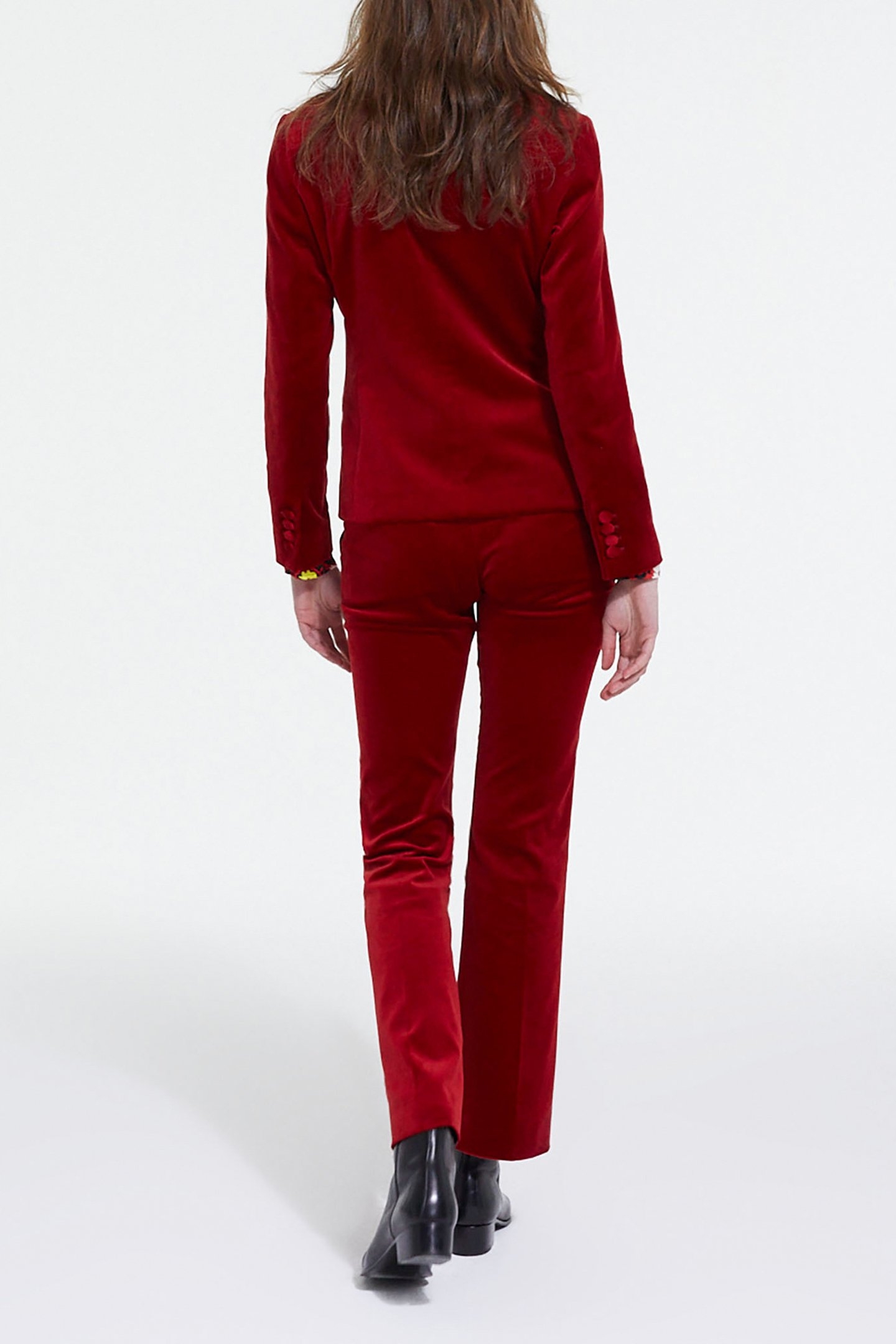 EVASE LOWER DETAIL SUIT PANTS RED 4